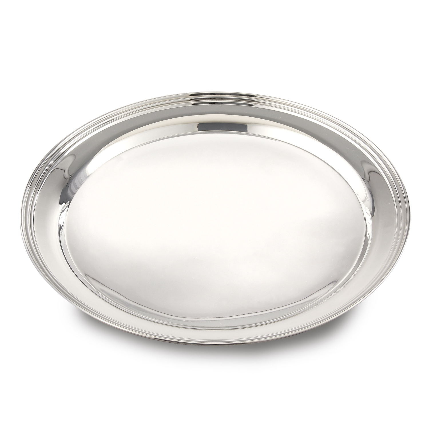 Stainless steel round tray: 14.5" diameter