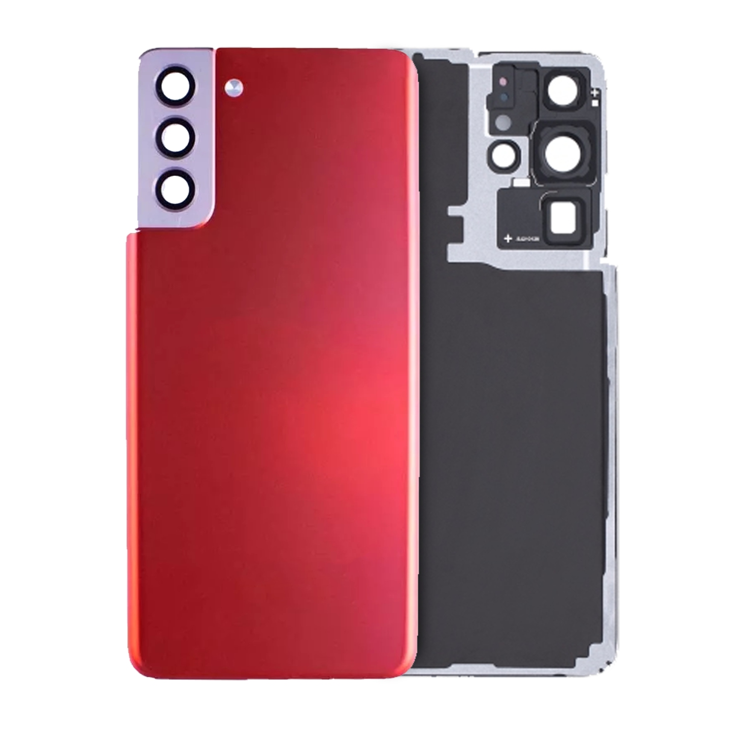 Replacement Back Cover Glass With Camera Lens Compatible With Samsung Galaxy S21 Plus (Service Pack) (Phantom Red)