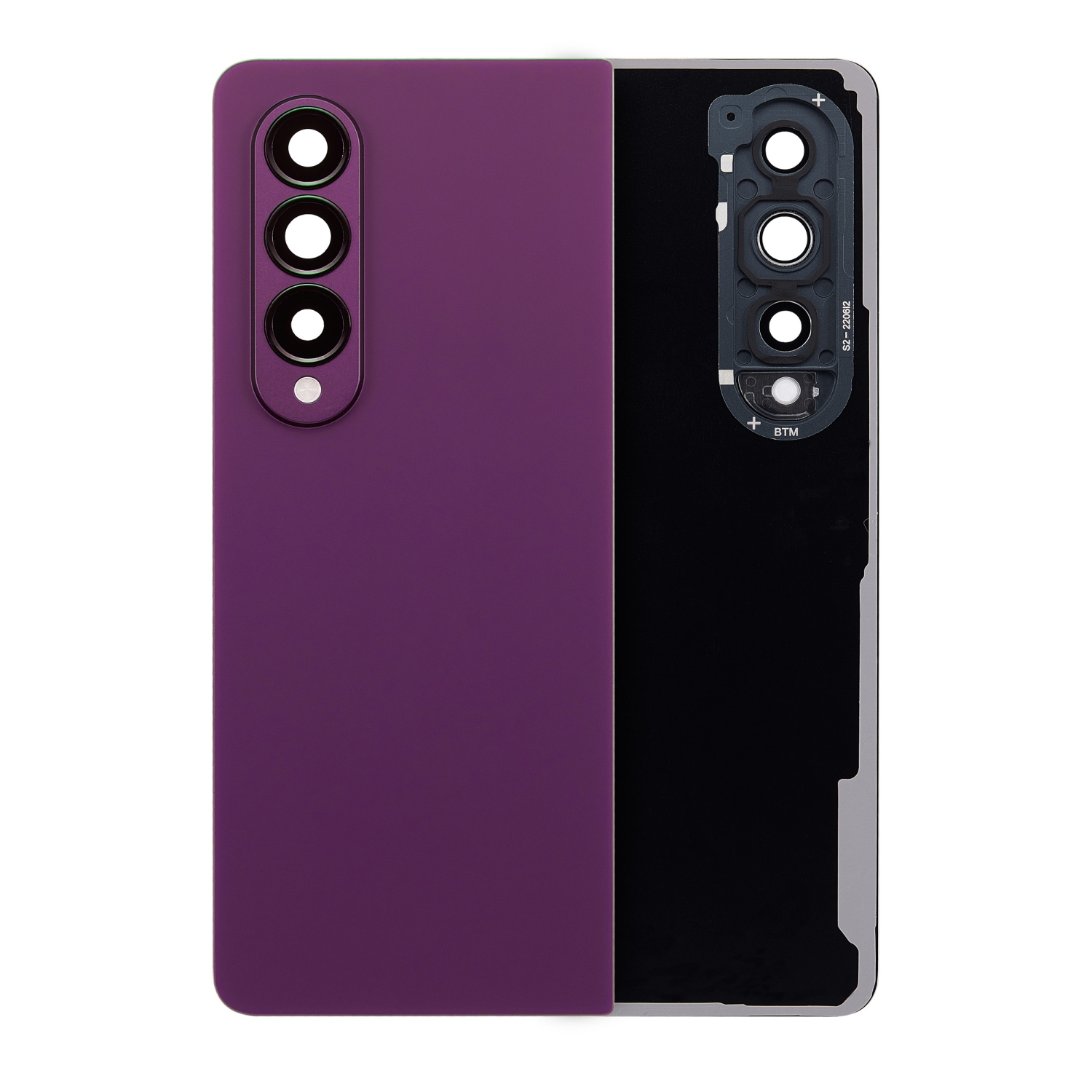 Replacement Back Cover Glass With Camera Lens Compatible With Samsung Galaxy Z Fold 4 (Burgundy)