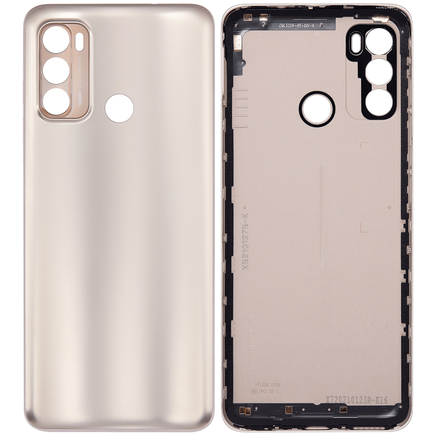 Replacement Back Cover Compatible For Motorola Moto G60 (XT2135-1 / 2021) (Frosted Champagne)