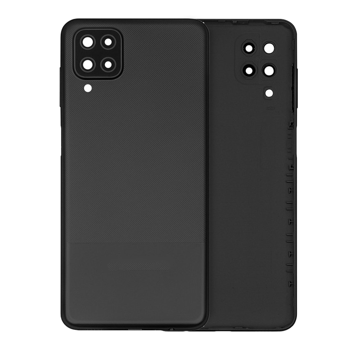 Replacement Back Cover Glass With Camera Lens For Samsung Galaxy A12 Nacho (A127 / 2021) (Service Pack) (Black)