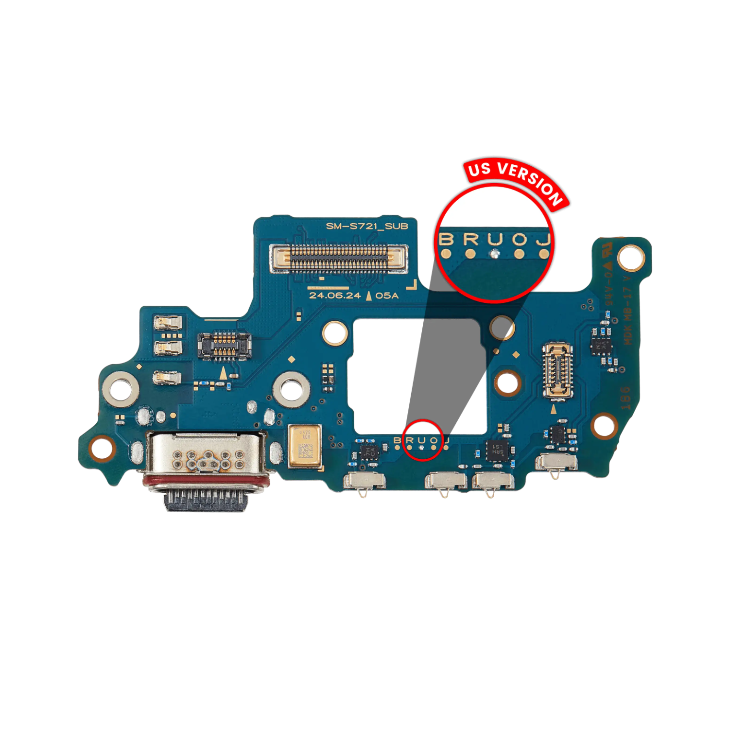Replacement Charging Port Board Compatible With Samsung Galaxy S24 FE 5G (US Version) (Premium)