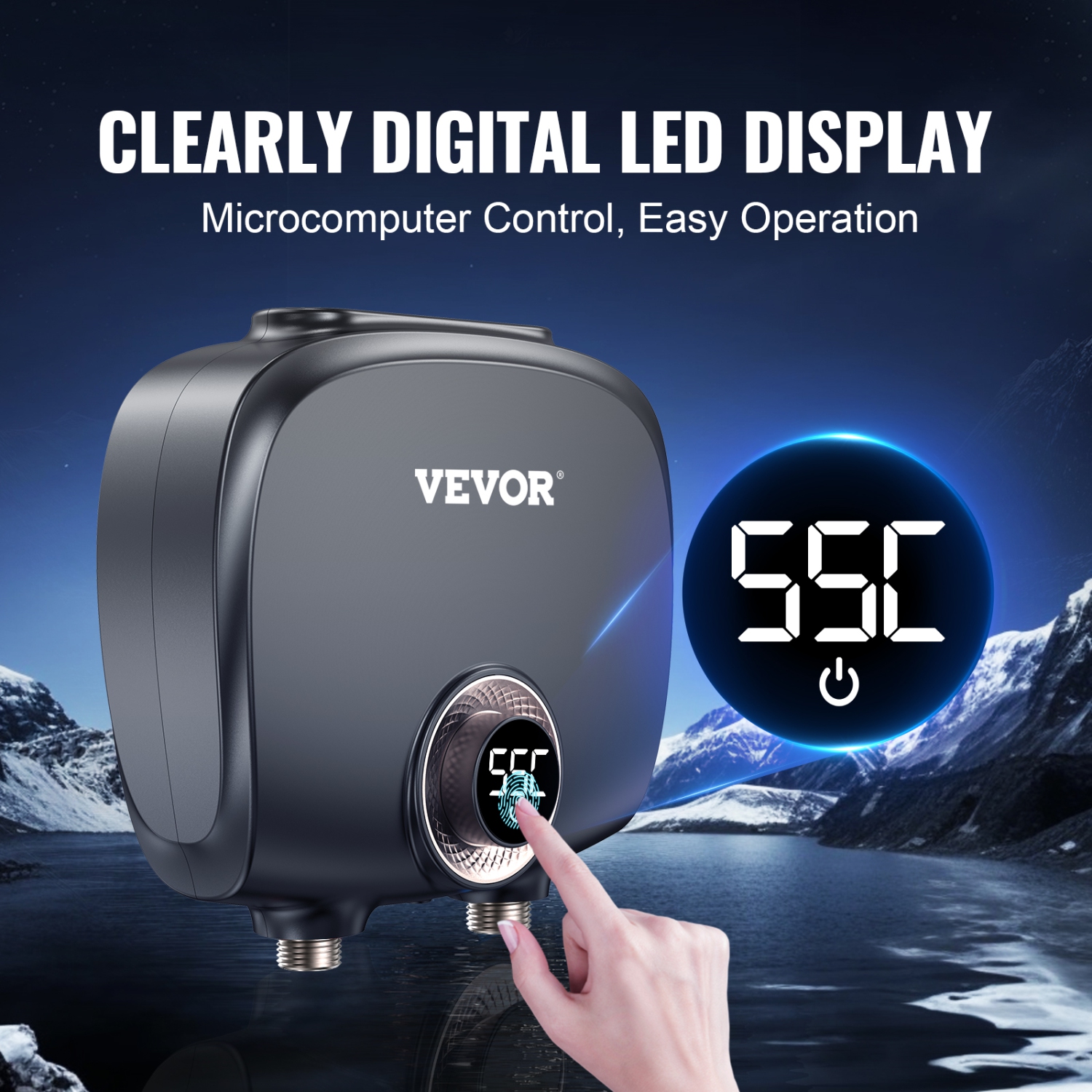 VEVOR Tankless Water Heater Electric, 7kw On Demand Instant Under Sink Water Boiler, Digital Temperature Display & Easy Installation & 24-Hour Water