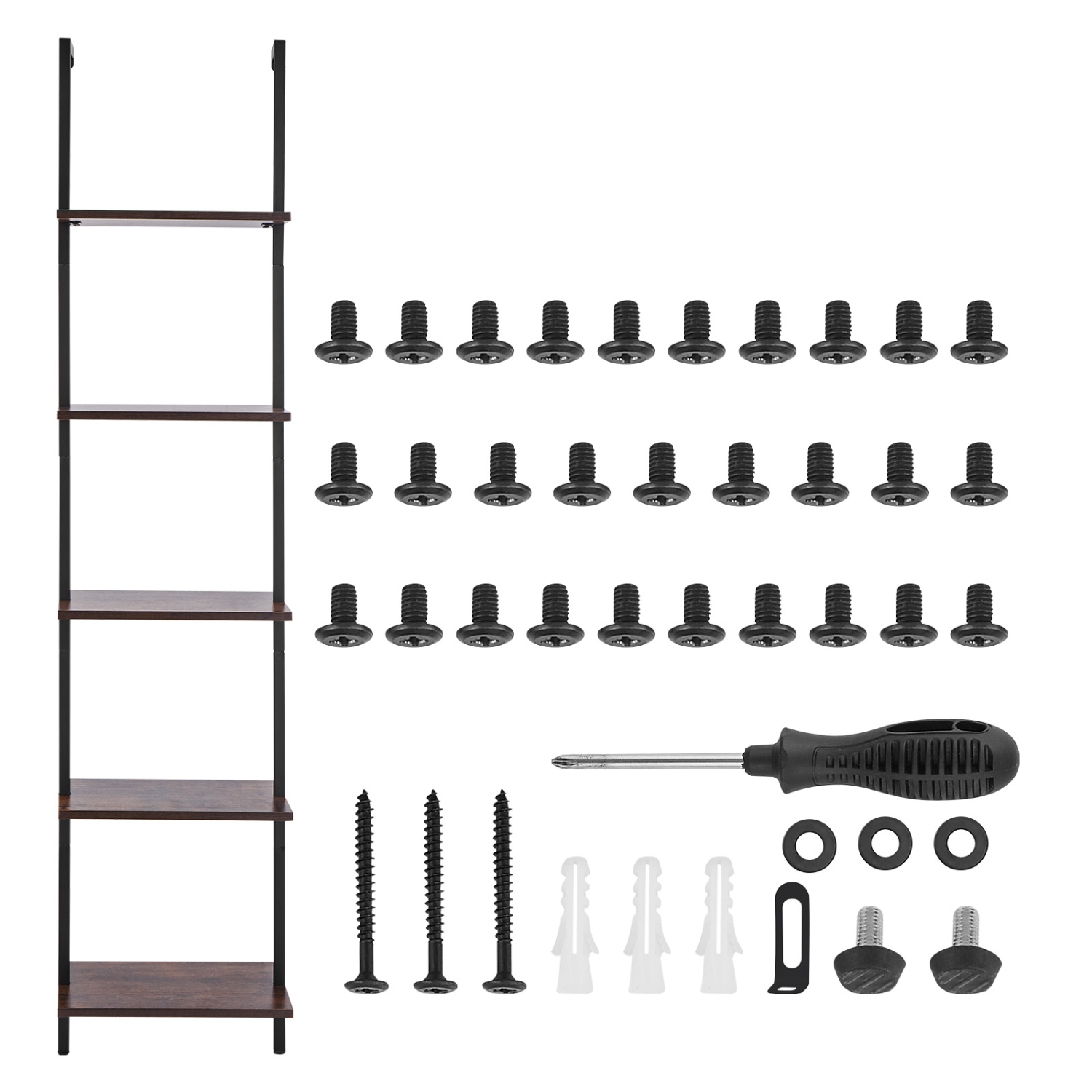 Étagère à tuyau carrée industrielle VEVOR 5 niveaux 15.6 11,8&nbsp;po, étagère murale flottante en bois rustique Support étagère, support de