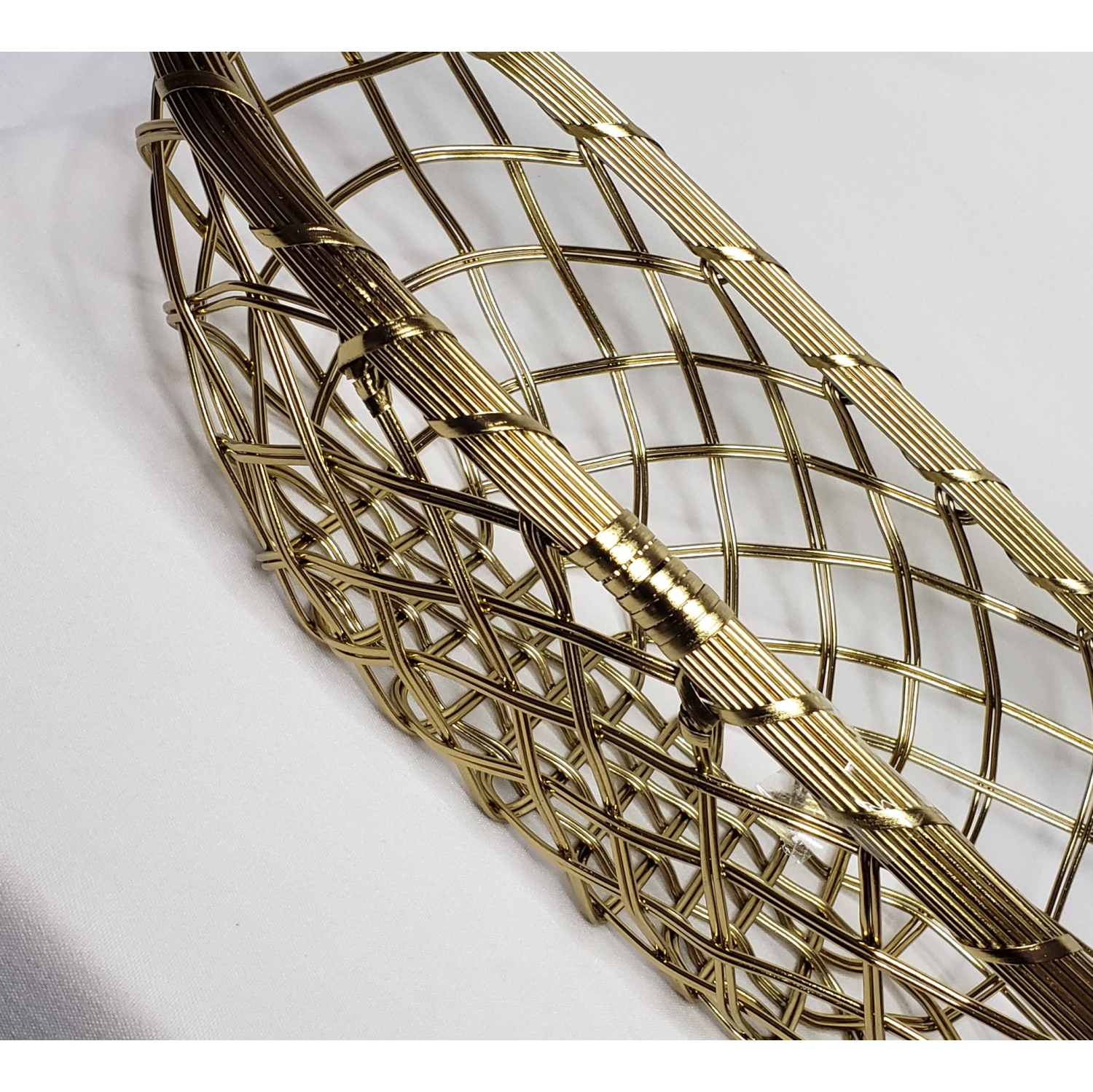 Gold Metallic Oval basket 16 x 8.25"