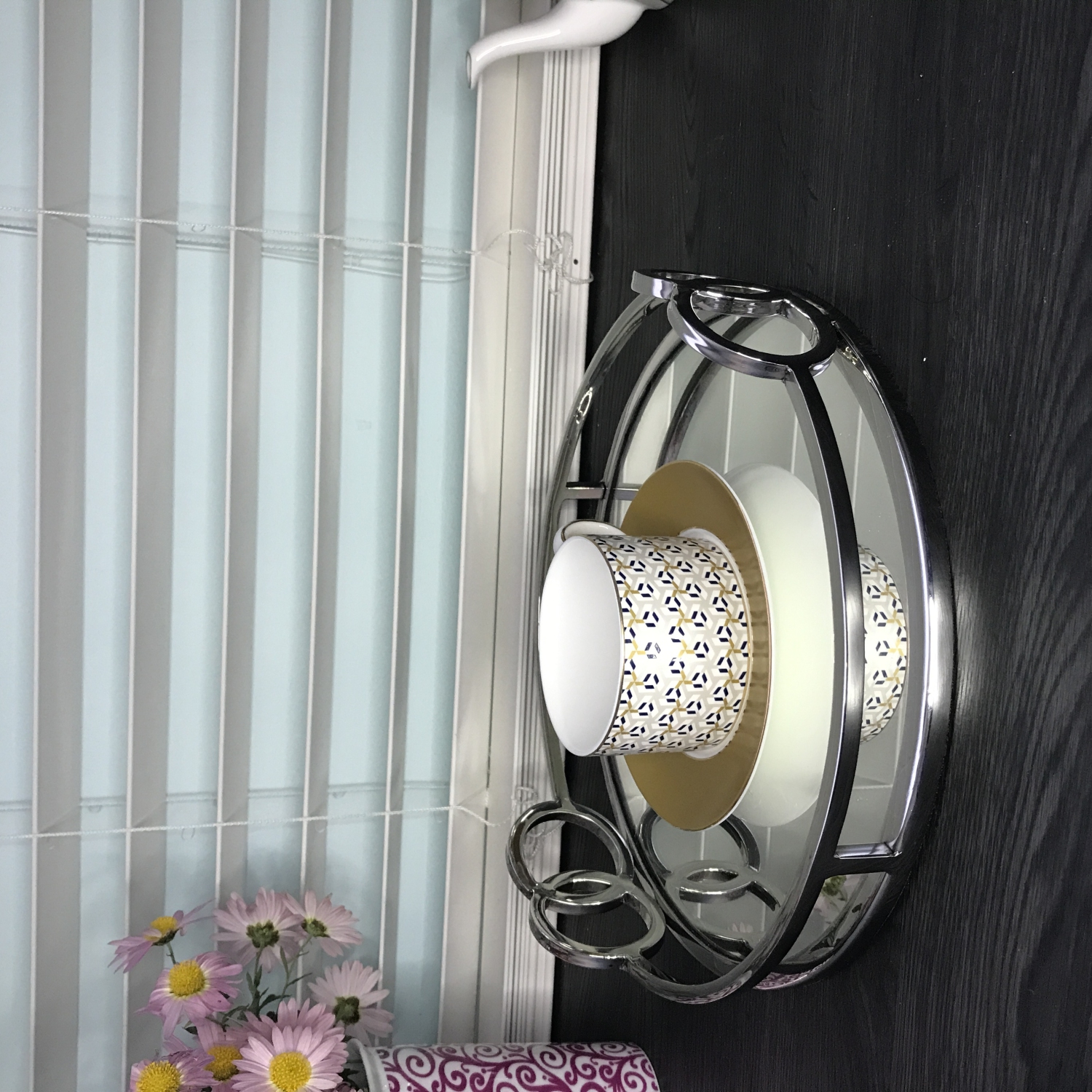 Plateau rond en acier inoxydable avec miroir de luxe argenté de 11&nbsp;po