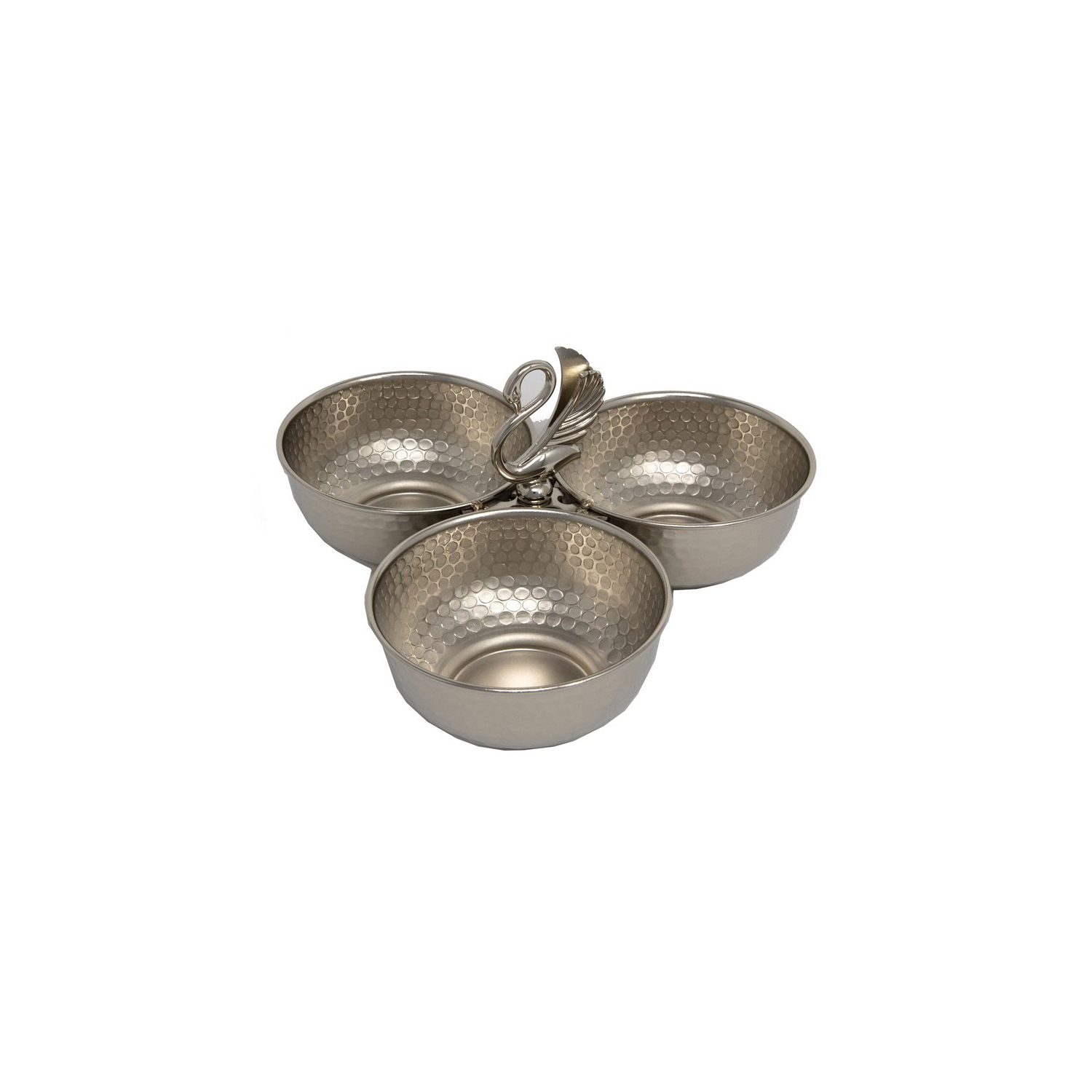 Trois bols modernes en métal argenté Swan Home Decor de 8,5 x 8x4,5&nbsp;po de Jiallo