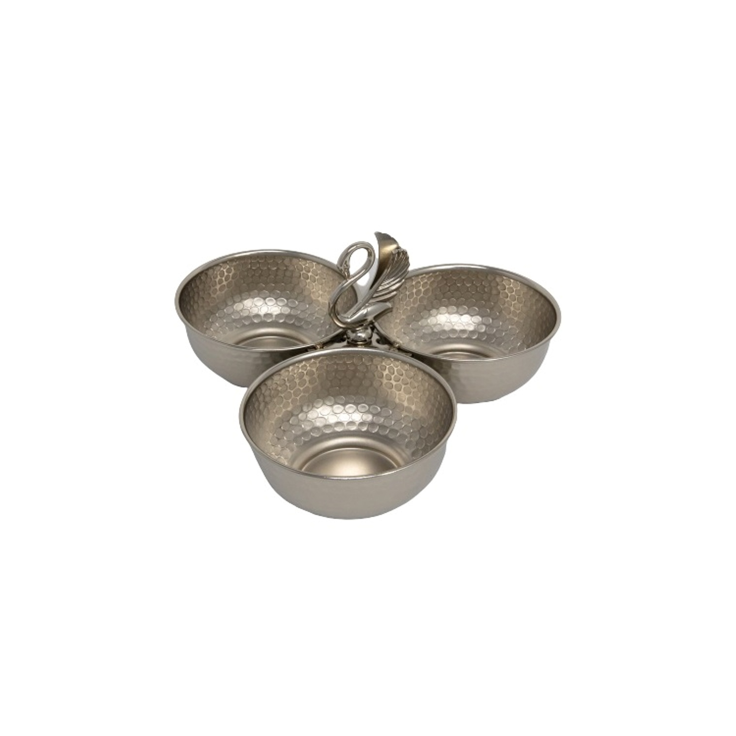 Trois bols modernes en métal argenté Swan Home Decor de 8,5 x 8x4,5&nbsp;po de Jiallo