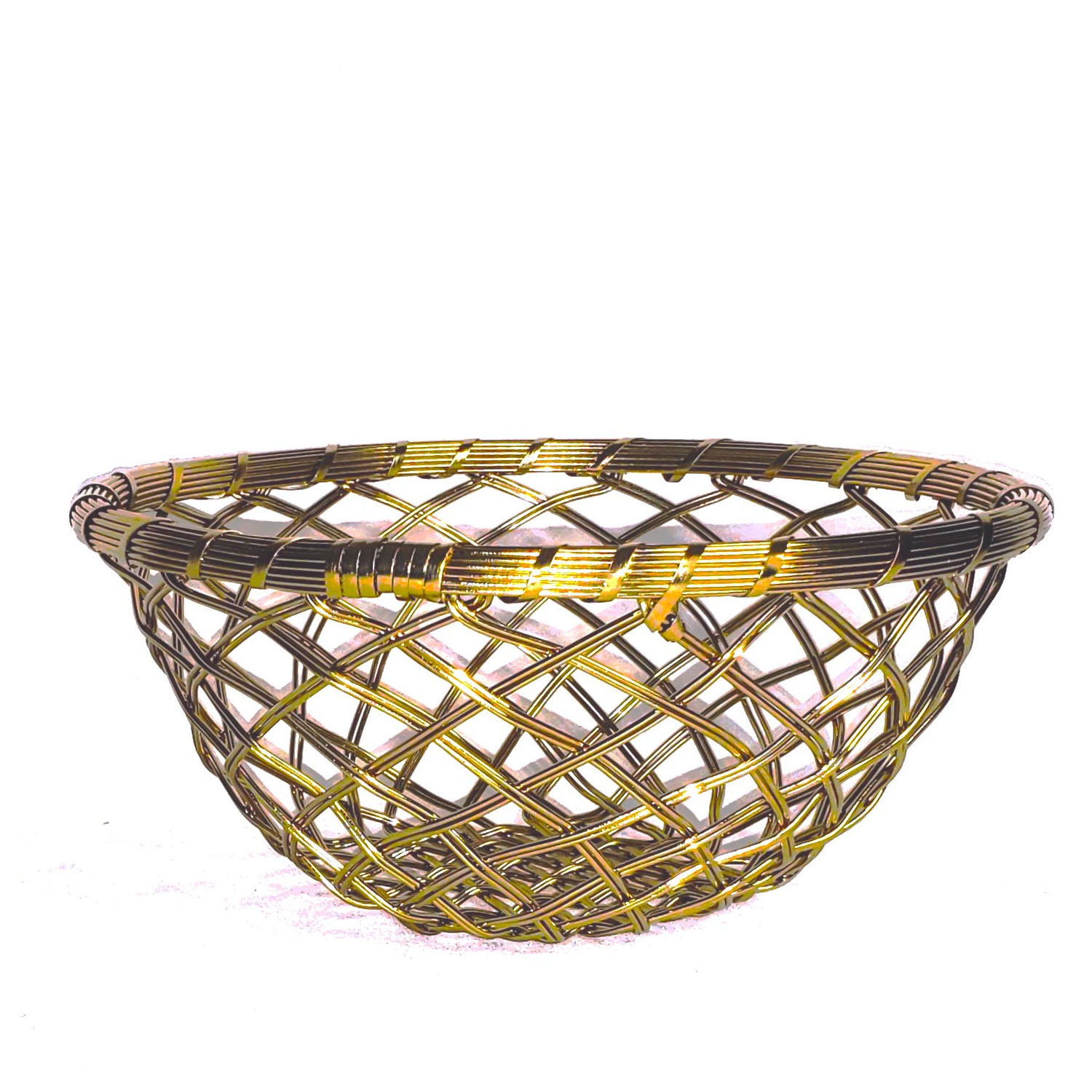Gold Metallic 9" round basket