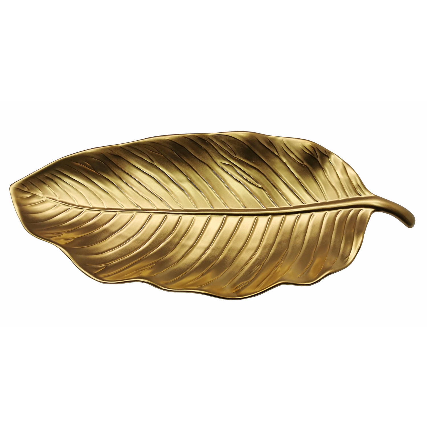 Jiallo Botanic – Assiette à feuilles en céramique, porcelaine et titane, 17&nbsp;po, doré