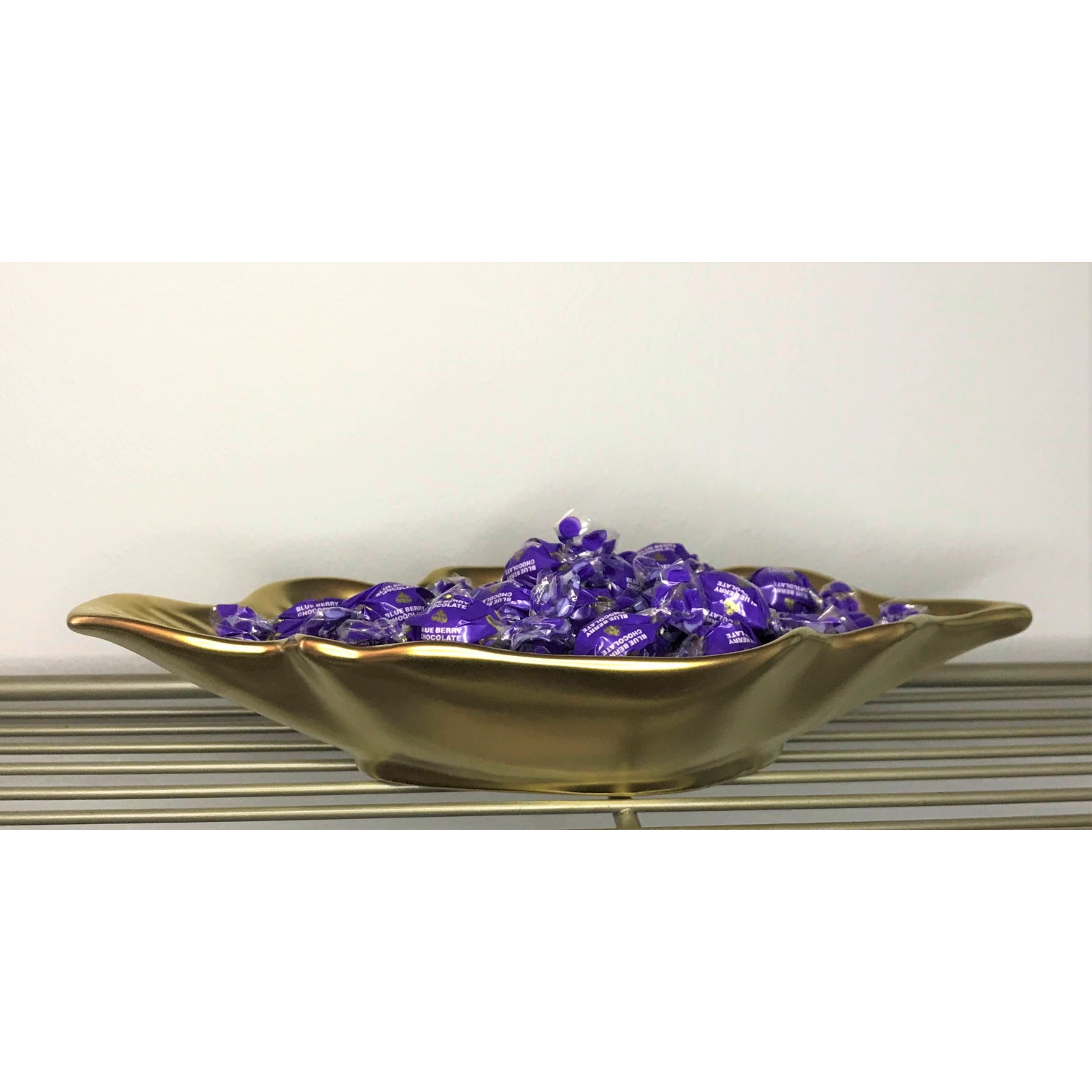 Jiallo Botanic – Assiette à feuilles profondes en titane, porcelaine, 16,25&nbsp;po, or