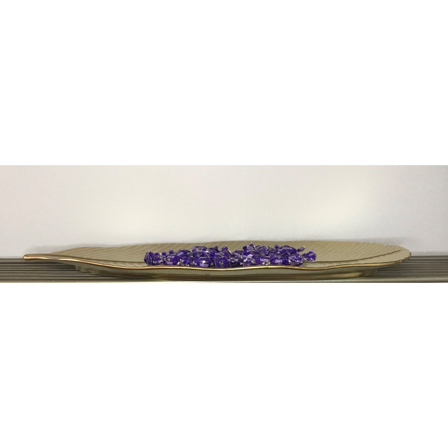 Jiallo Botanic – Assiette à feuilles en céramique, titane, porcelaine, 16,25&nbsp;po, or