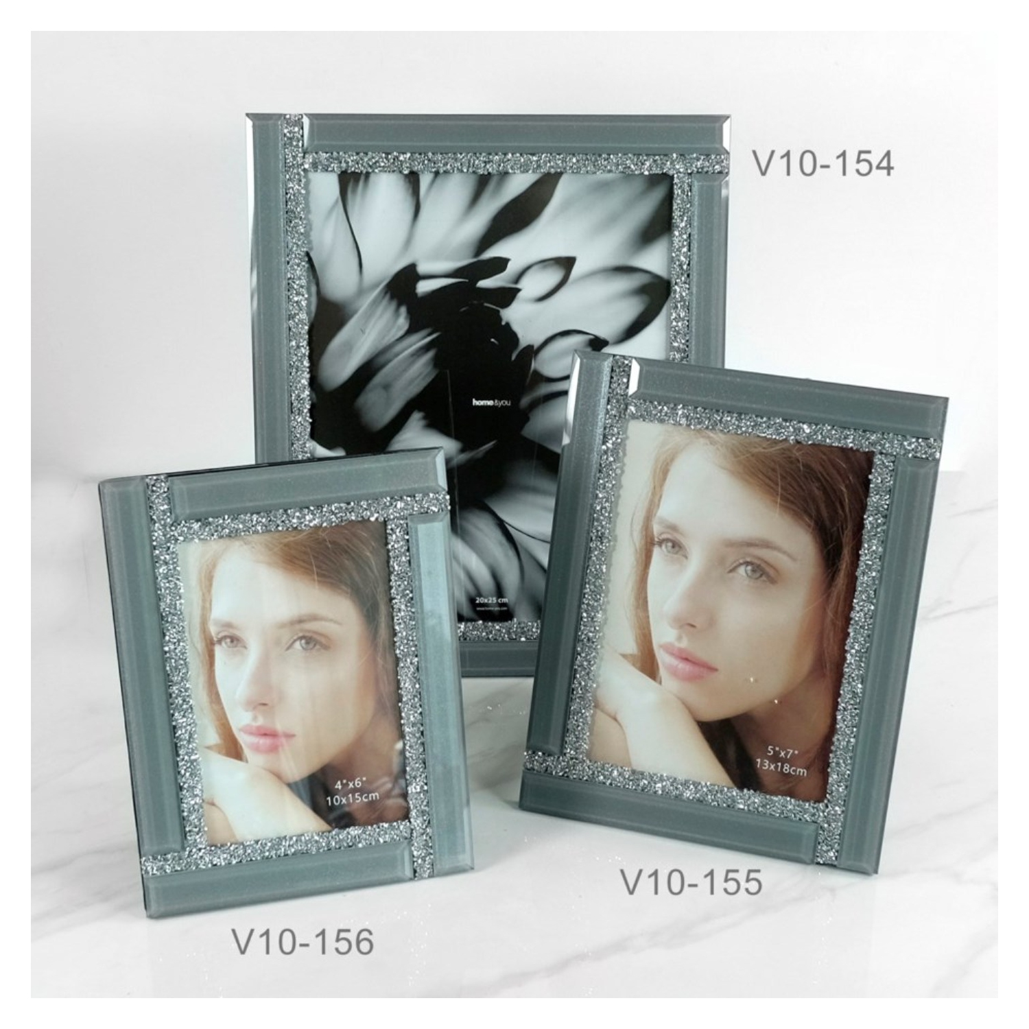 Grey Mirrored Photo Frame 8 X 10"