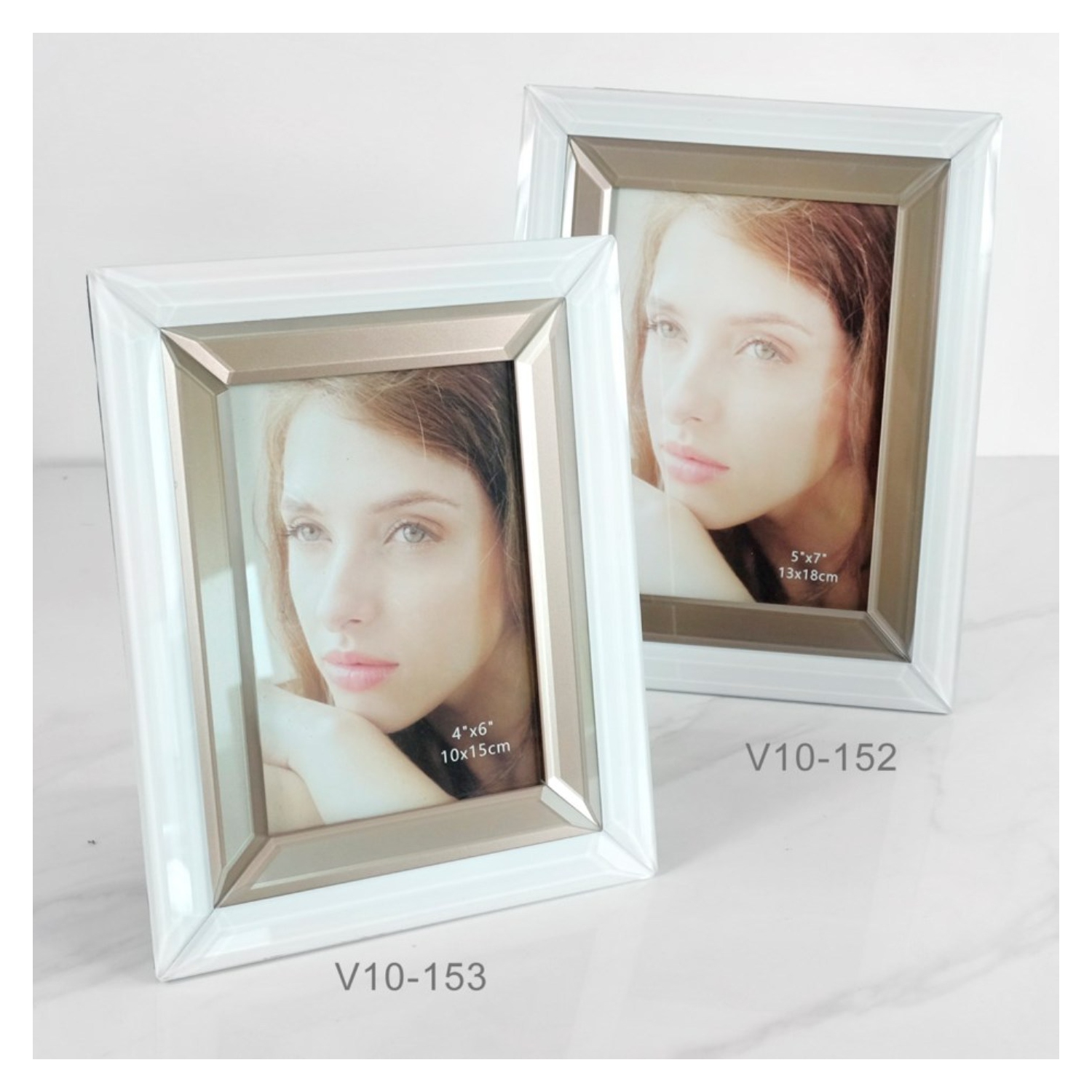 Mirrored Photo Frame with Rose Gold 5 x 7"