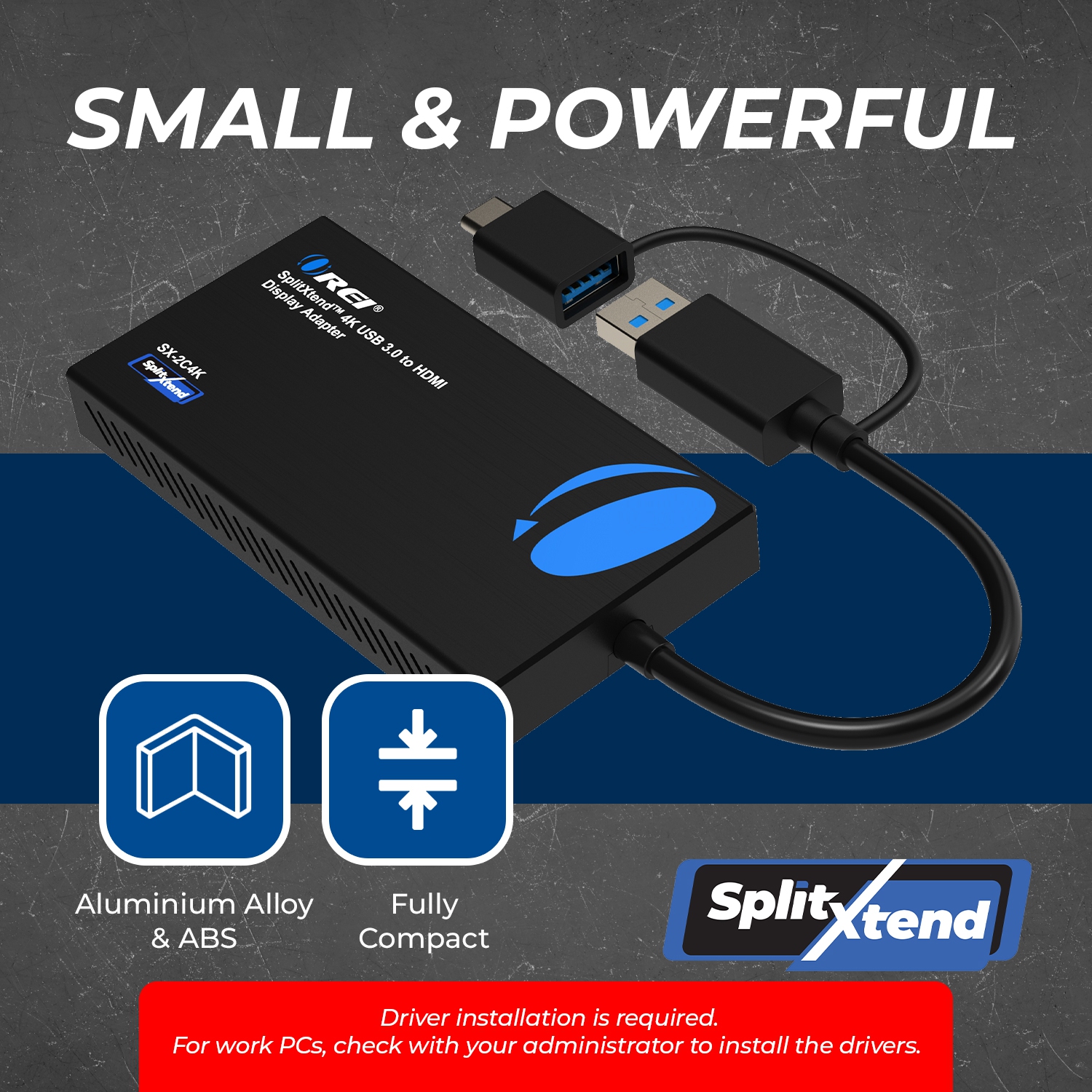 OREI SplitXtend 4K USB 3.0 to HDMI Display Adapter -