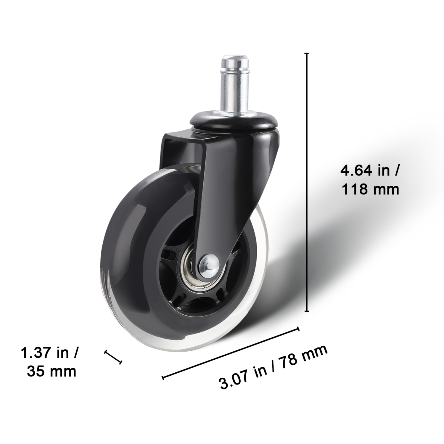 Roulettes de chaise de bureau VEVOR, ensemble de 5, roulettes de rechange 3&nbsp;po pour planchers en bois dur et tapis, roulettes robustes pour