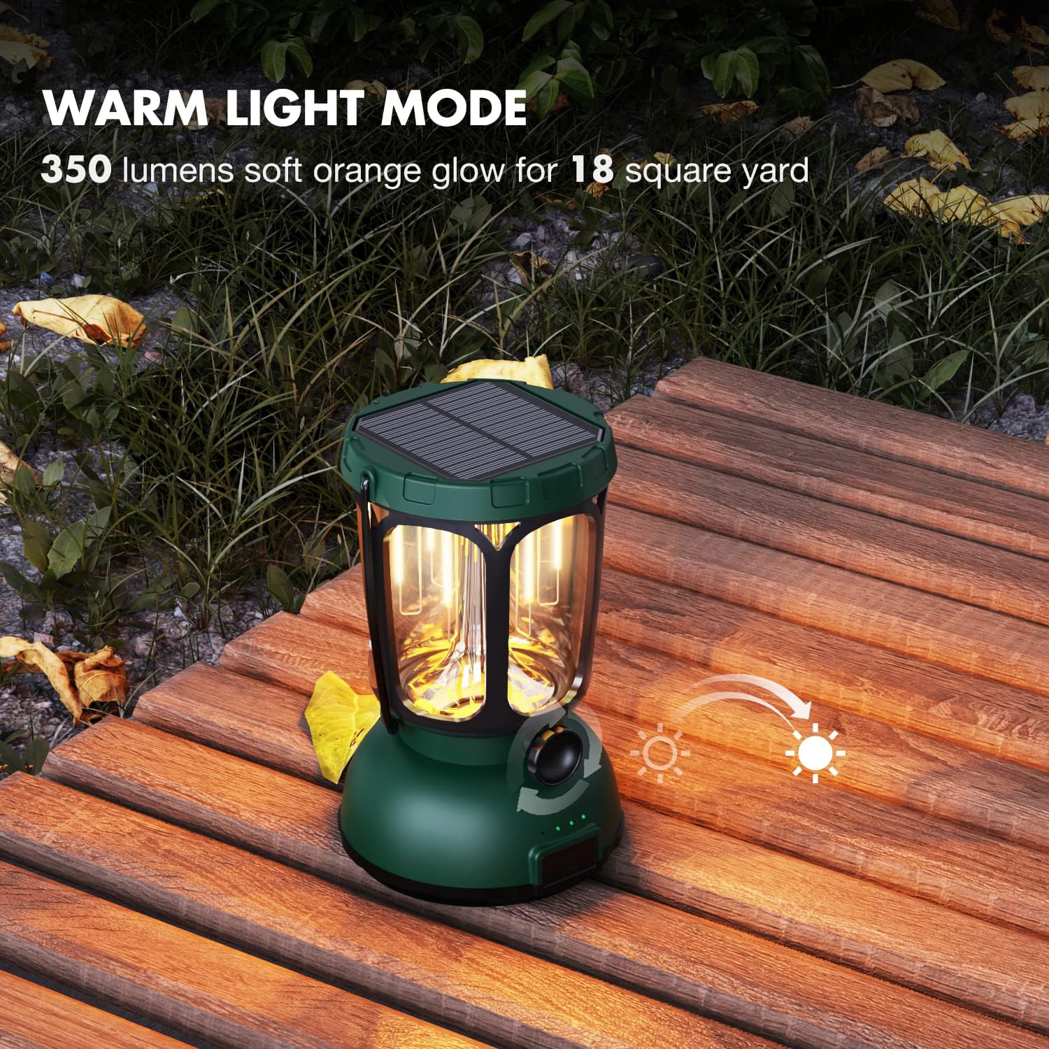 6000&nbsp;mAh – Lanterne de camping rechargeable – Lampe solaire de camping LED avec manivelle, lampe de camping à intensité réglable pour tente,