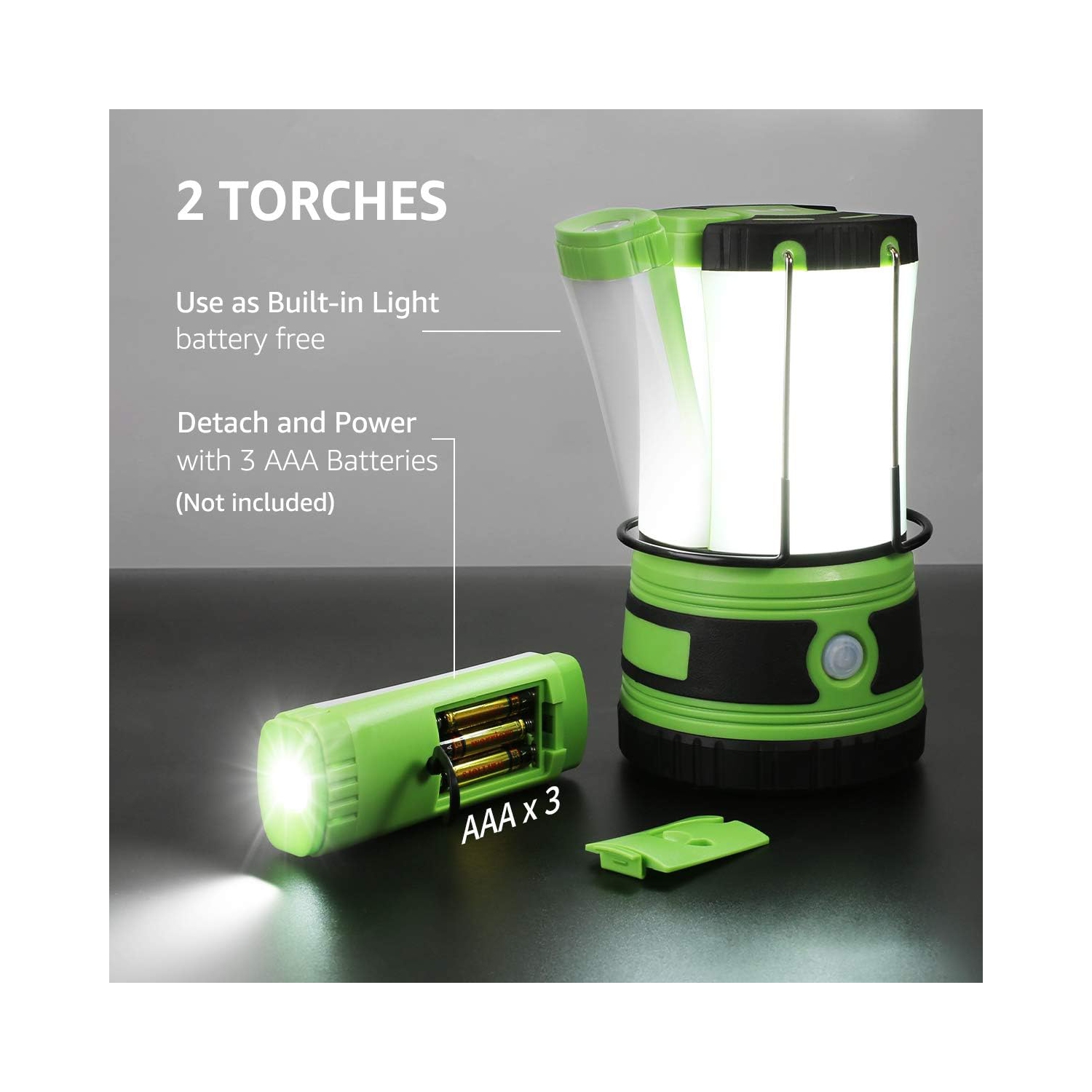 Lanterne de camping rechargeable LED, lampe de tente étanche 1000 lm avec 2 mini lampe de poche amovible pour le camping Randonnée en plein air