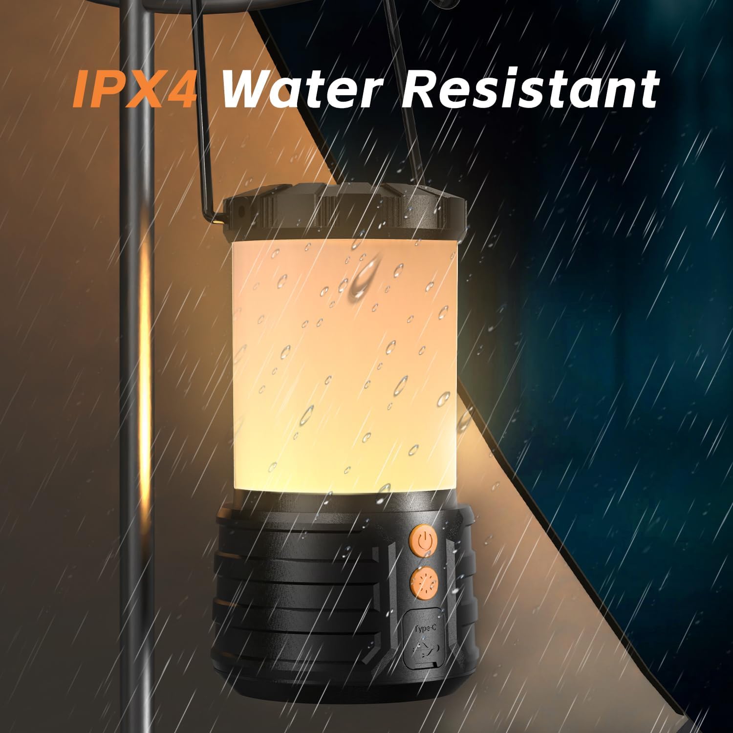 Paquet de 2 lanternes de camping rechargeables LED, lampe de poche de camping IPX4 résistante à l'eau pour tente, 3 modes d'éclairage, lanternes pour