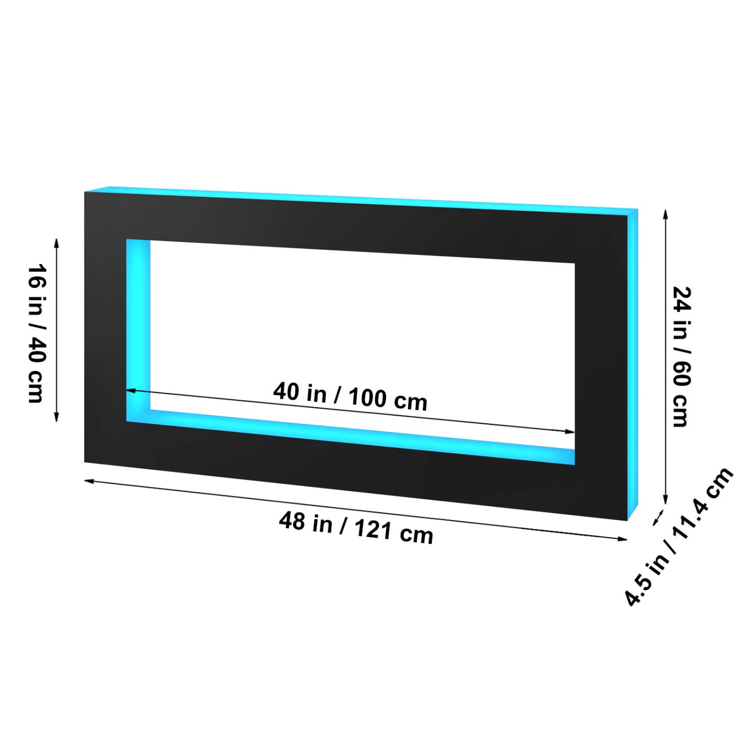 VEVOR 48 Inch LED Lighted Liquor Bottle Display, Square , Illuminated Home Bar Shelf with RF Remote & App Control 7 Static Colors 1-4 H Timing,