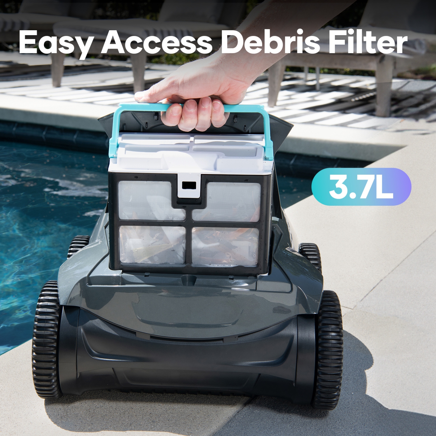 Refurbished - Aiper SG Pro - Cordless Robotic Pool Cleaner for In-ground Pools up to 1600sq.ft, Automatic Pool Vacuum
