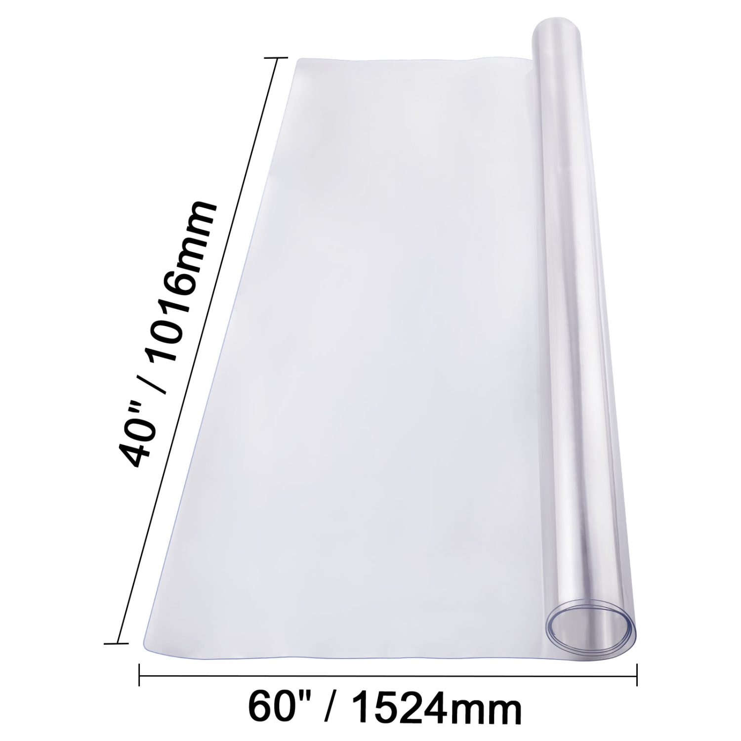 VEVOR 40 x 60 Inch Plastic Table Cover, 1.5 mm Thick Clear Table Protector, Rectangle PVC Desk Mat, Waterproof & Easy Cleaning Desk Pad Tablecloth,