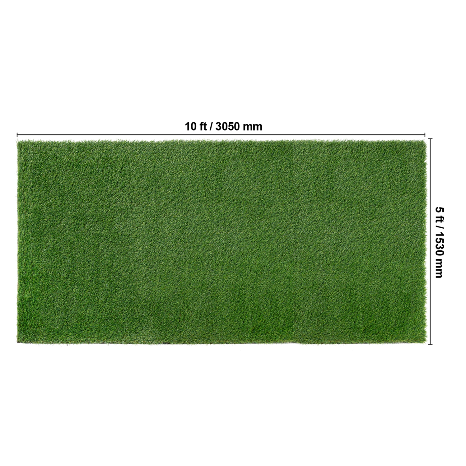 VEVOR 5 x 10 ft Artifical Grass, Rug Green Turf, 1.38"Fake Door Mat Outdoor Patio Lawn Decoration, Easy to Clean with Drainage Holes,Perfect For
