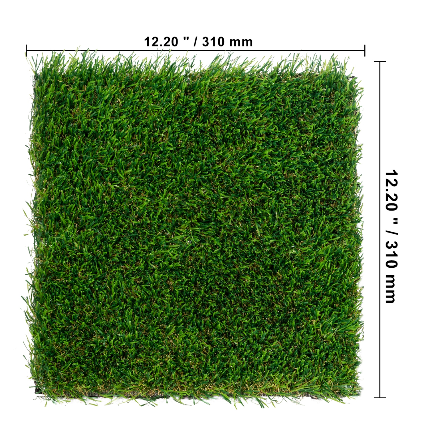 Ensemble de 18 tuiles de gazon imbriquées de 12 x 12&nbsp;po VEVOR, tapis de sol auto-égouttoir synthétique Fake Grass, pour entrée intérieure
