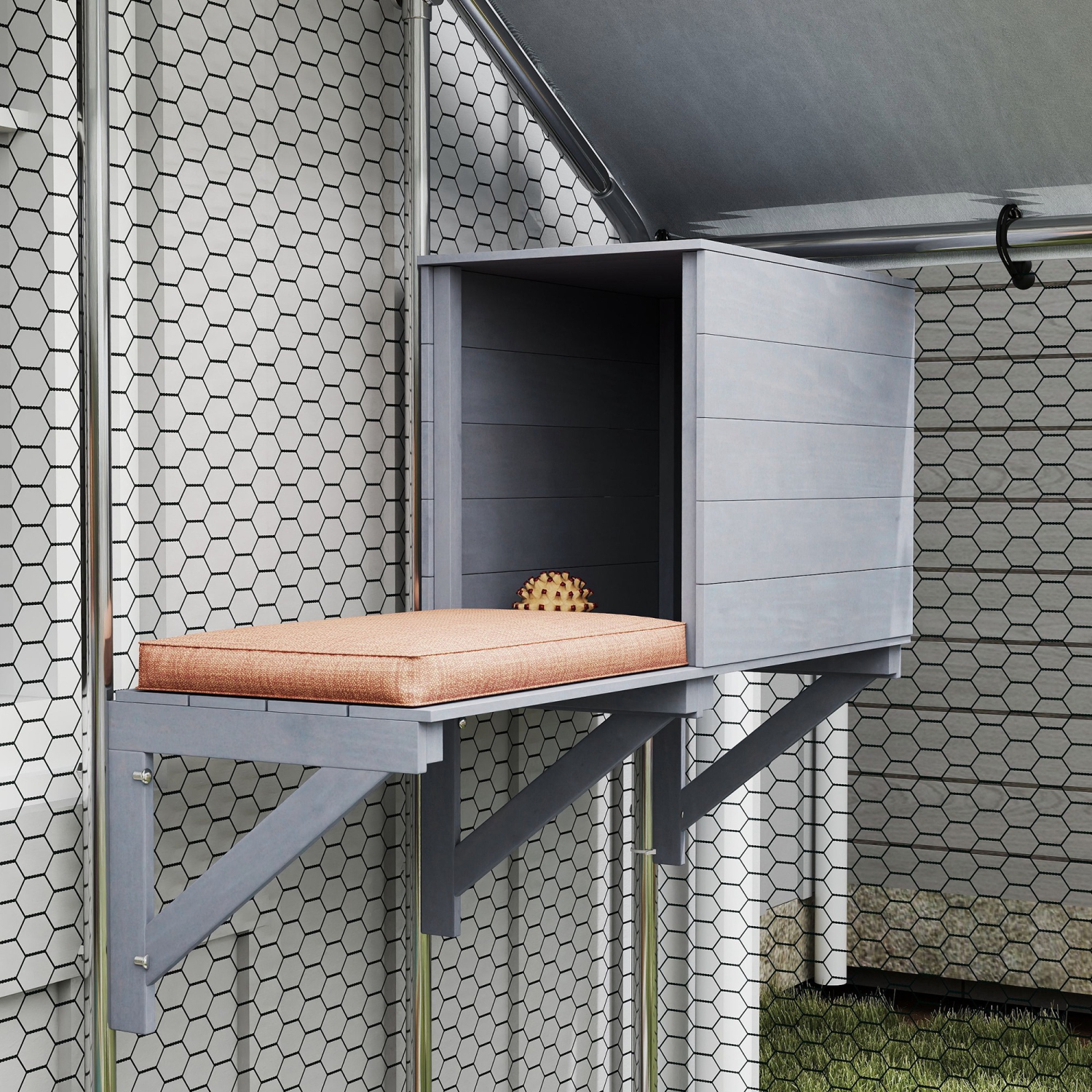 PawHut 94.5" Extra Large Catio Outdoor Cat Enclosure, Walk In Cat Cage with Waterproof Cover, 2 Resting Boxes, 7 Platforms, Metal Chicken Run Hen