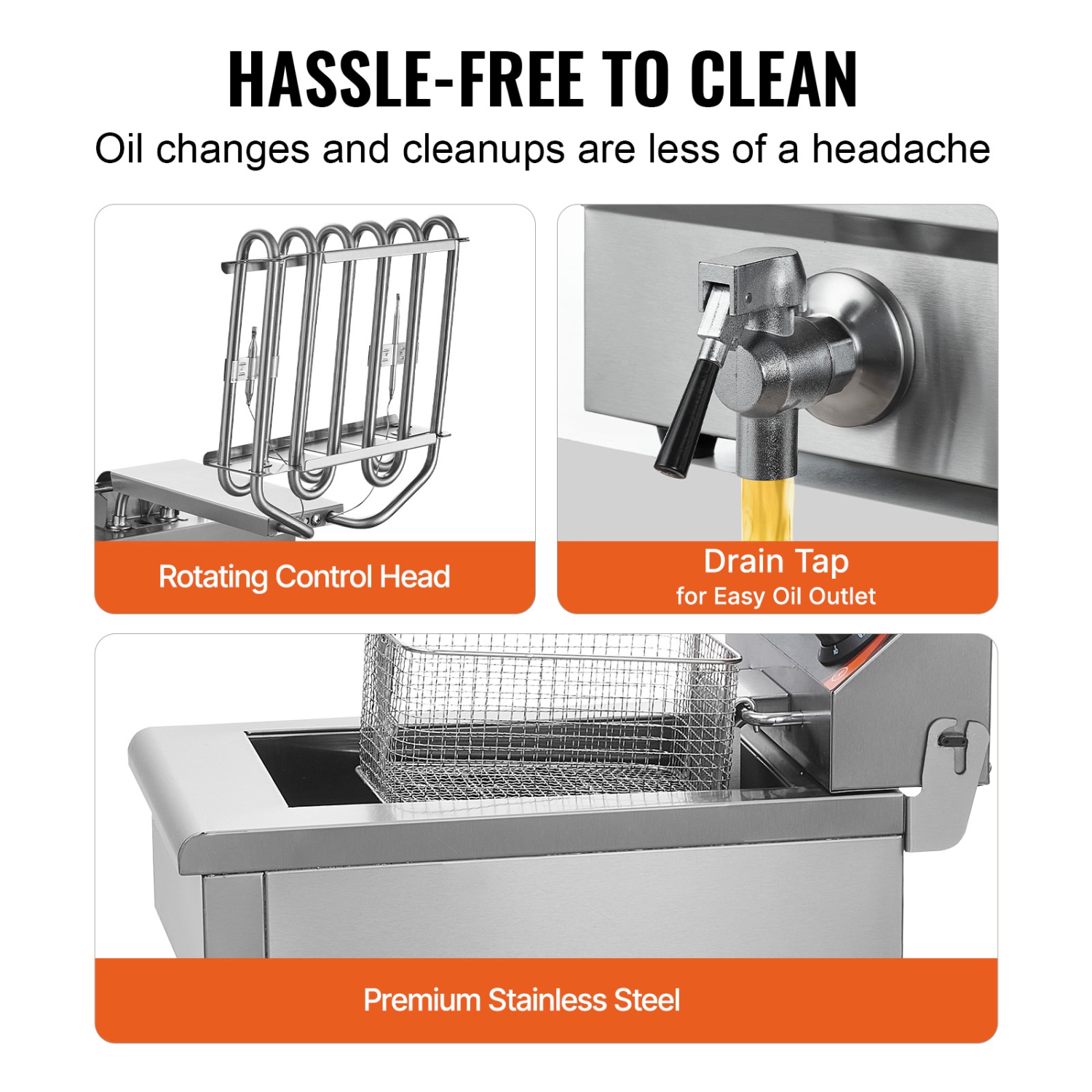 VEVOR 2 x 11.6Qt/11L Commercial Deep Fryer, Dual Tank 3000W Electric Countertop Fryer with Basket, Double Stainless Steel Oil Fryer with Oil