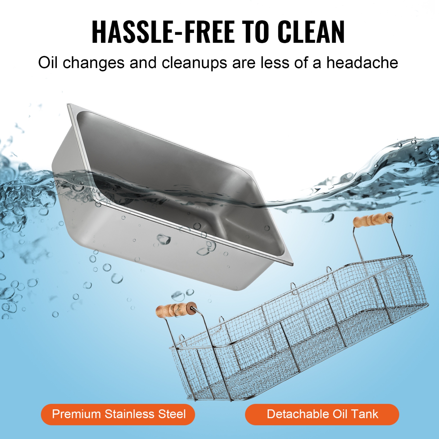 VEVOR 3000W Commercial Deep Fryer, Electric Turkey Fryer with 3 Removable Baskets, Large Capacity 18Qt / 17L Stainless Steel Countertop Single Oil