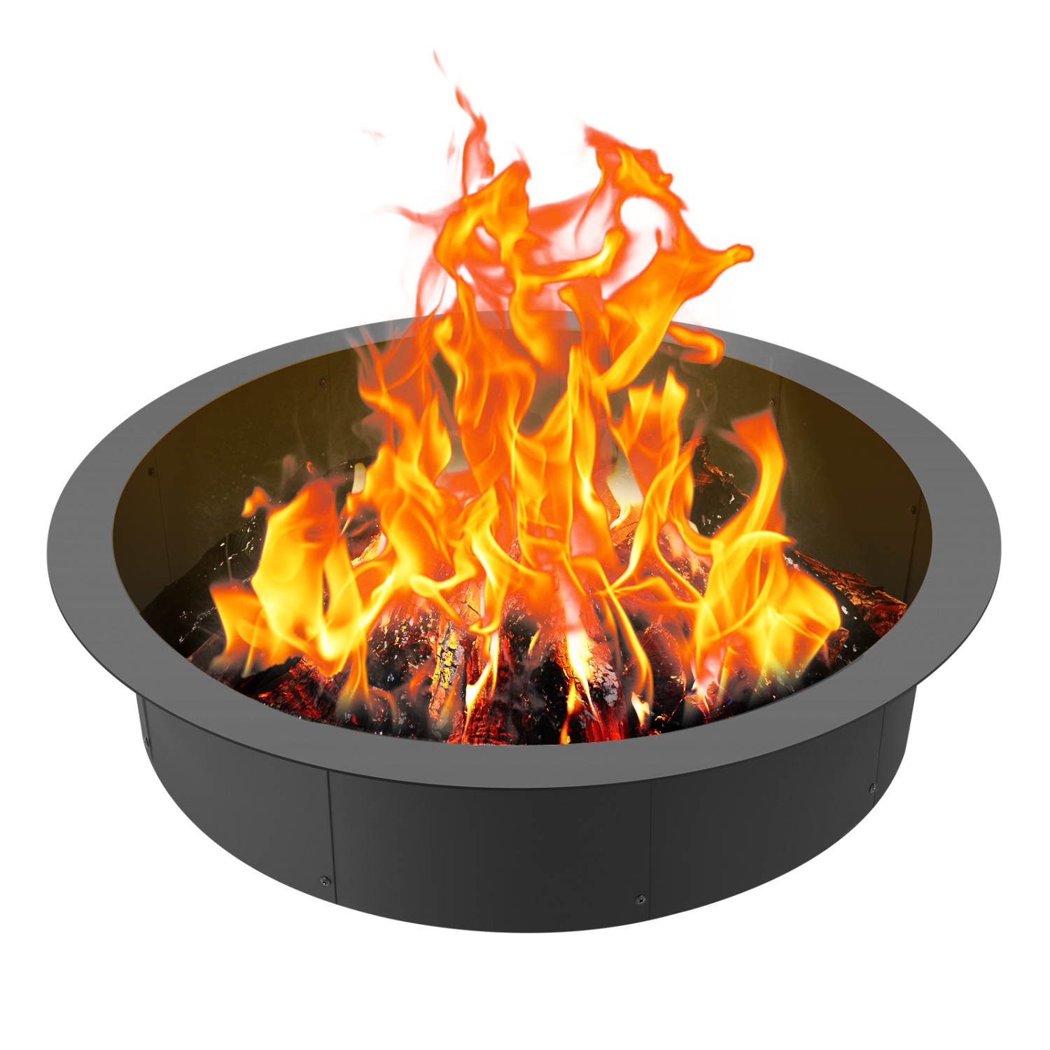 VEVOR 44-Inch Outer/39-Inch Inner Diameter, Fire Pit Ring, 10inch Height 2.5mm Thick Fire Pit Insert, Heavy Duty Carbon Steel Liner DIY Campfire Ring