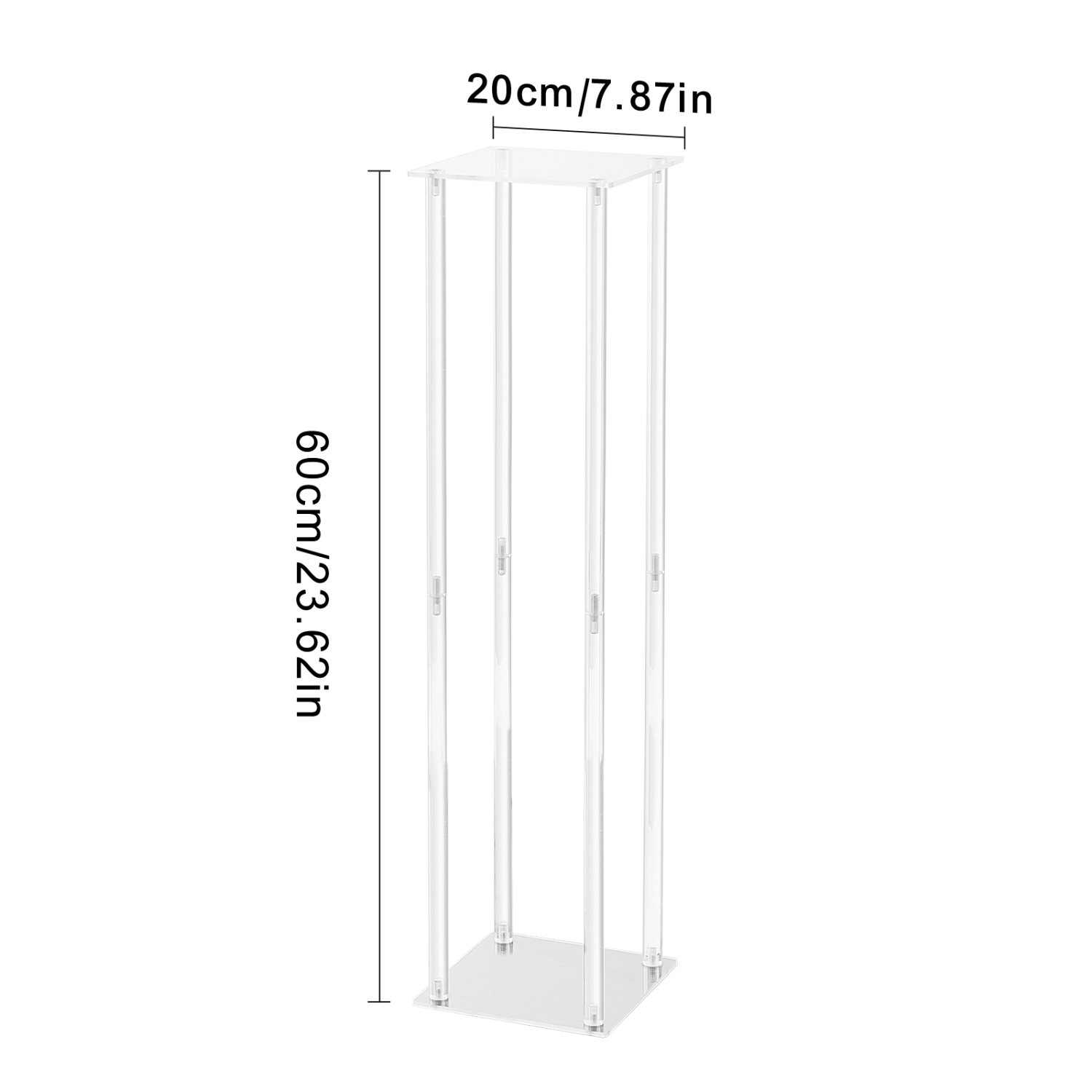 Support de fleurs de mariage haut VEVOR 10PCS 23,6&nbsp;po, avec stratifié acrylique, colonne de vase géométrique, support de table floral pour
