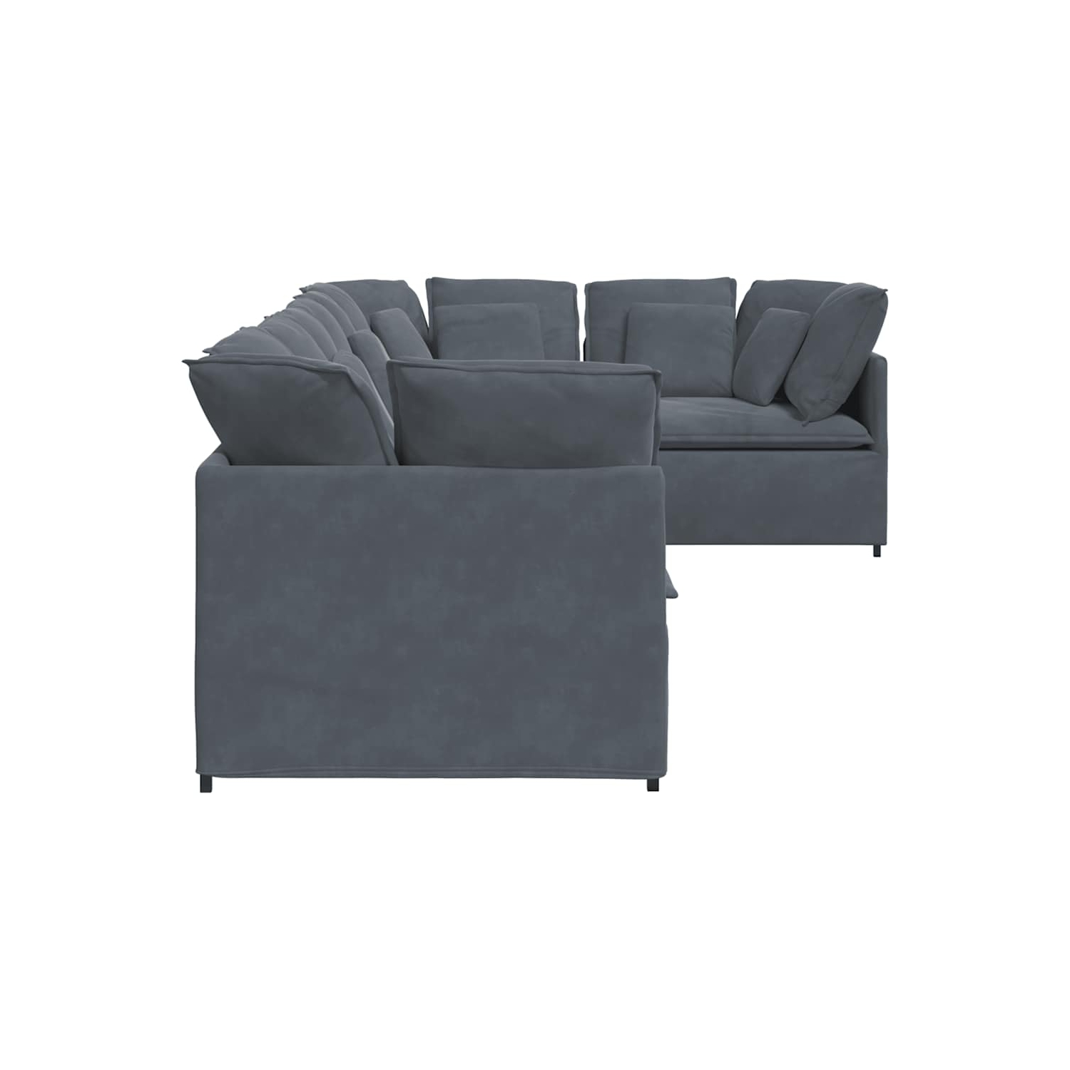 Canapé modulaire vidaXL avec coussins en velours gris foncé