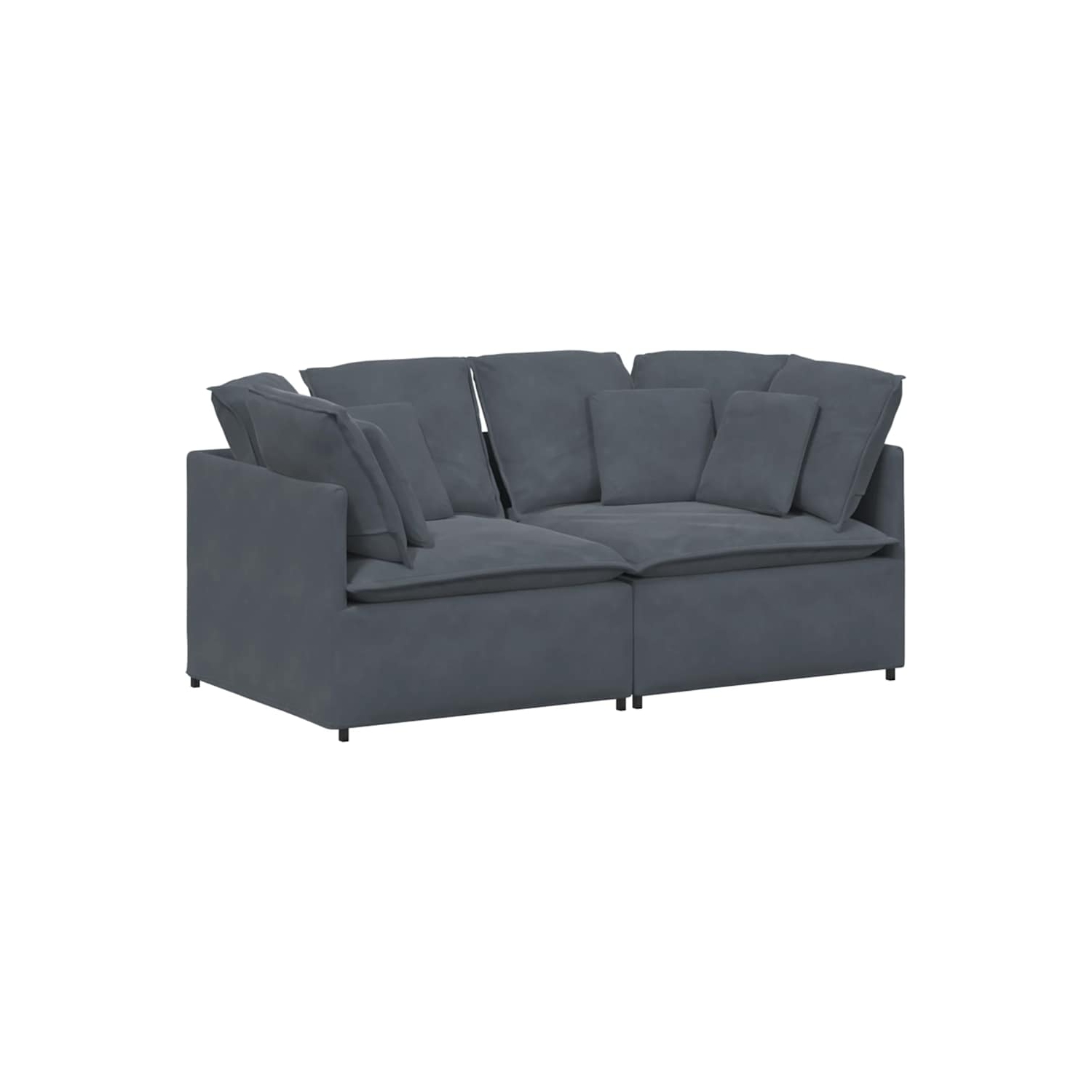 Canapé modulaire vidaXL avec coussins en velours gris foncé