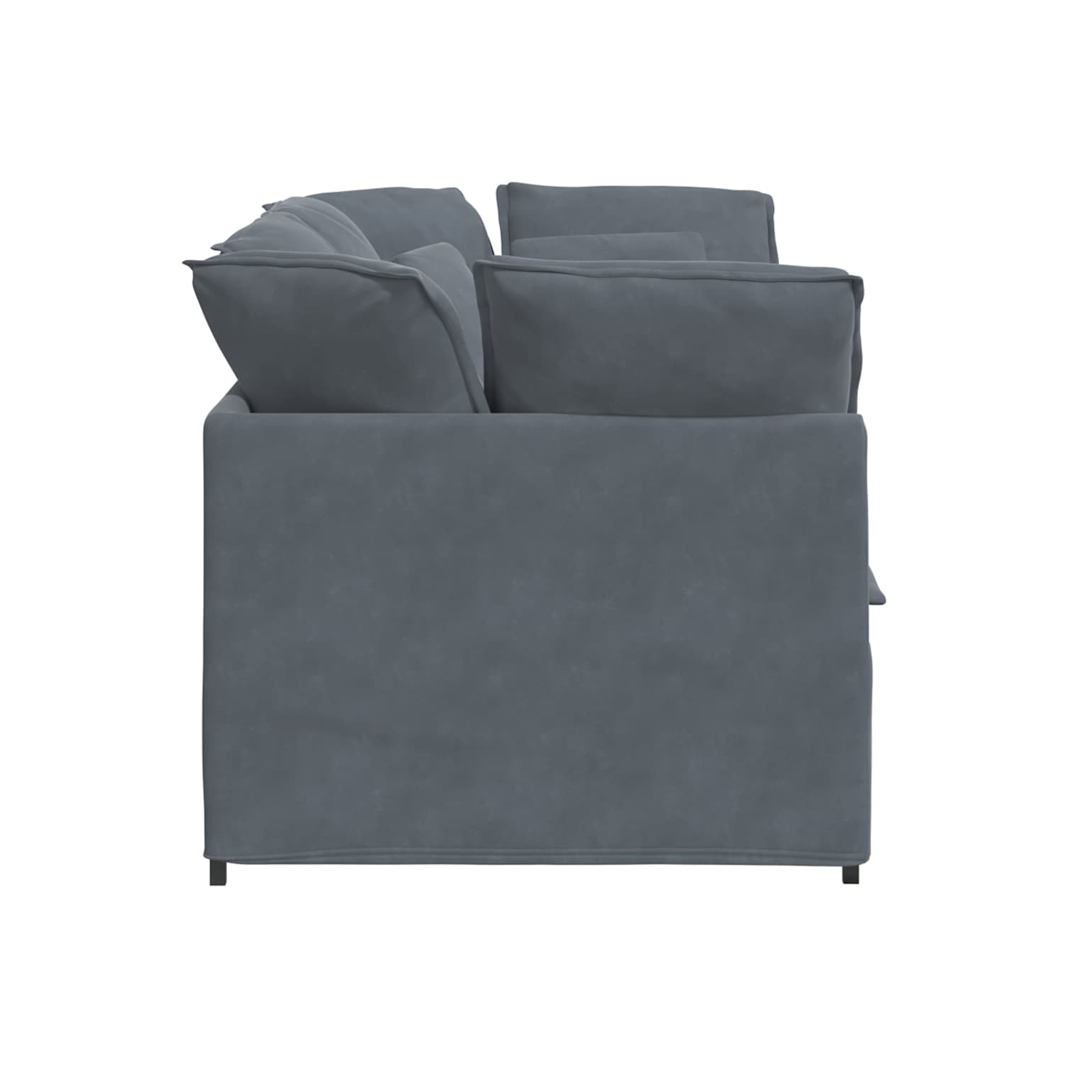 Canapé modulaire vidaXL avec coussins en velours gris foncé