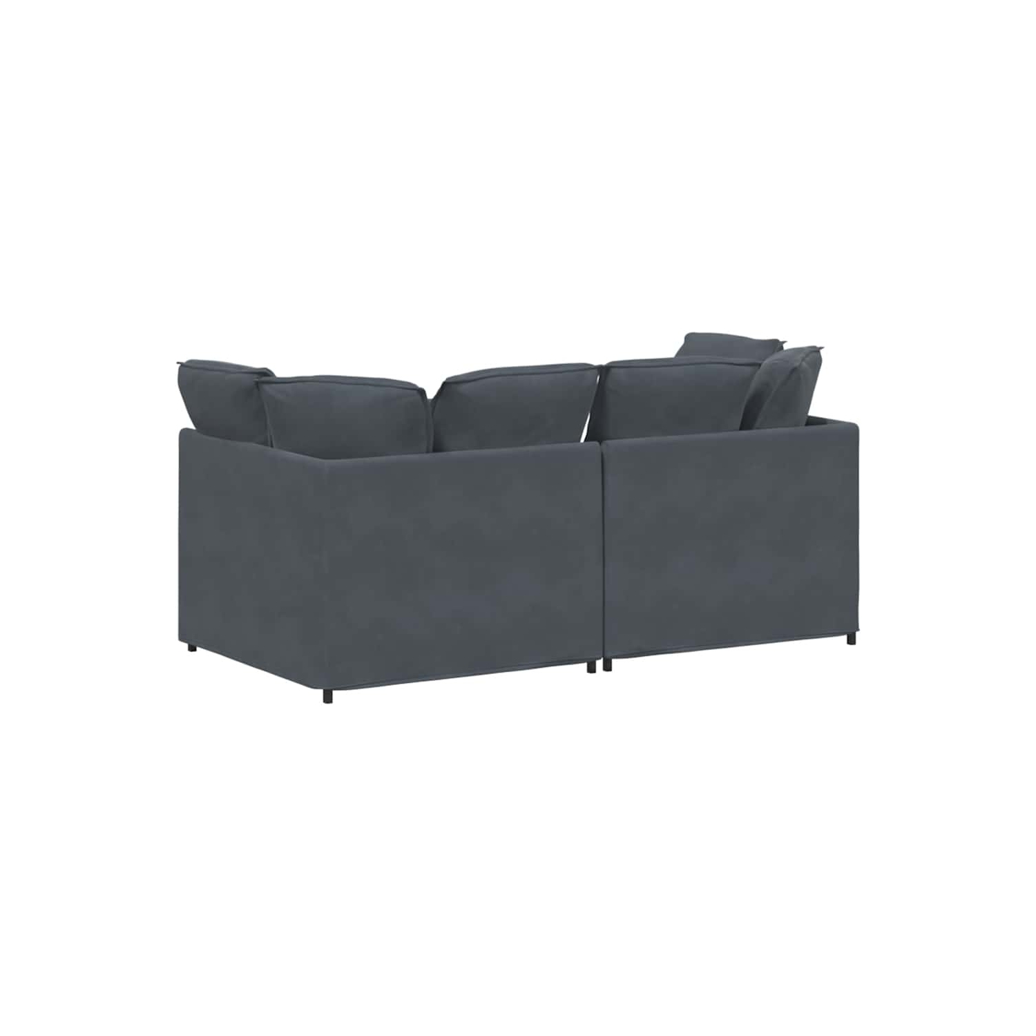 Canapé modulaire vidaXL avec coussins en velours gris foncé