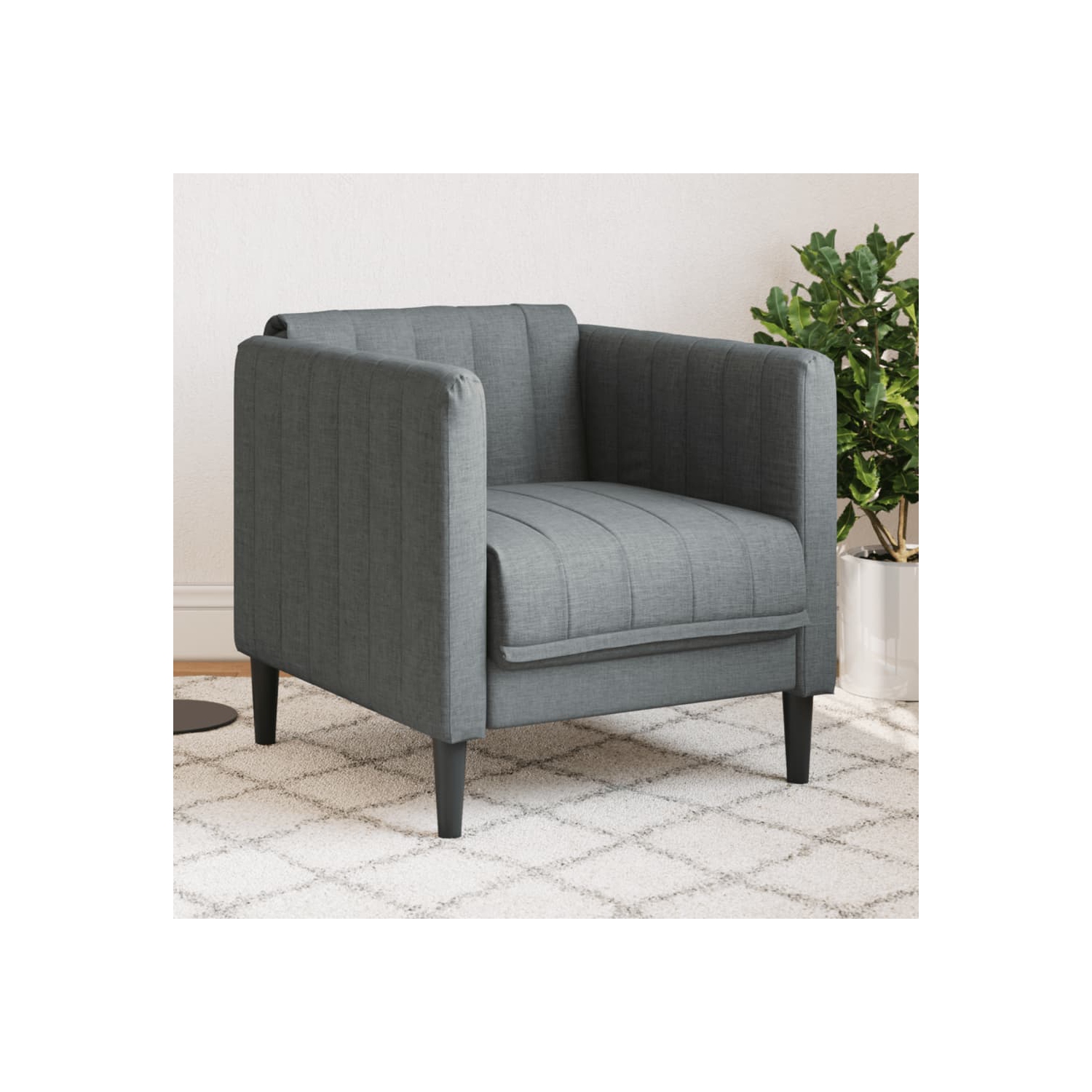 Fauteuil de sofa vidaXL en tissu gris foncé