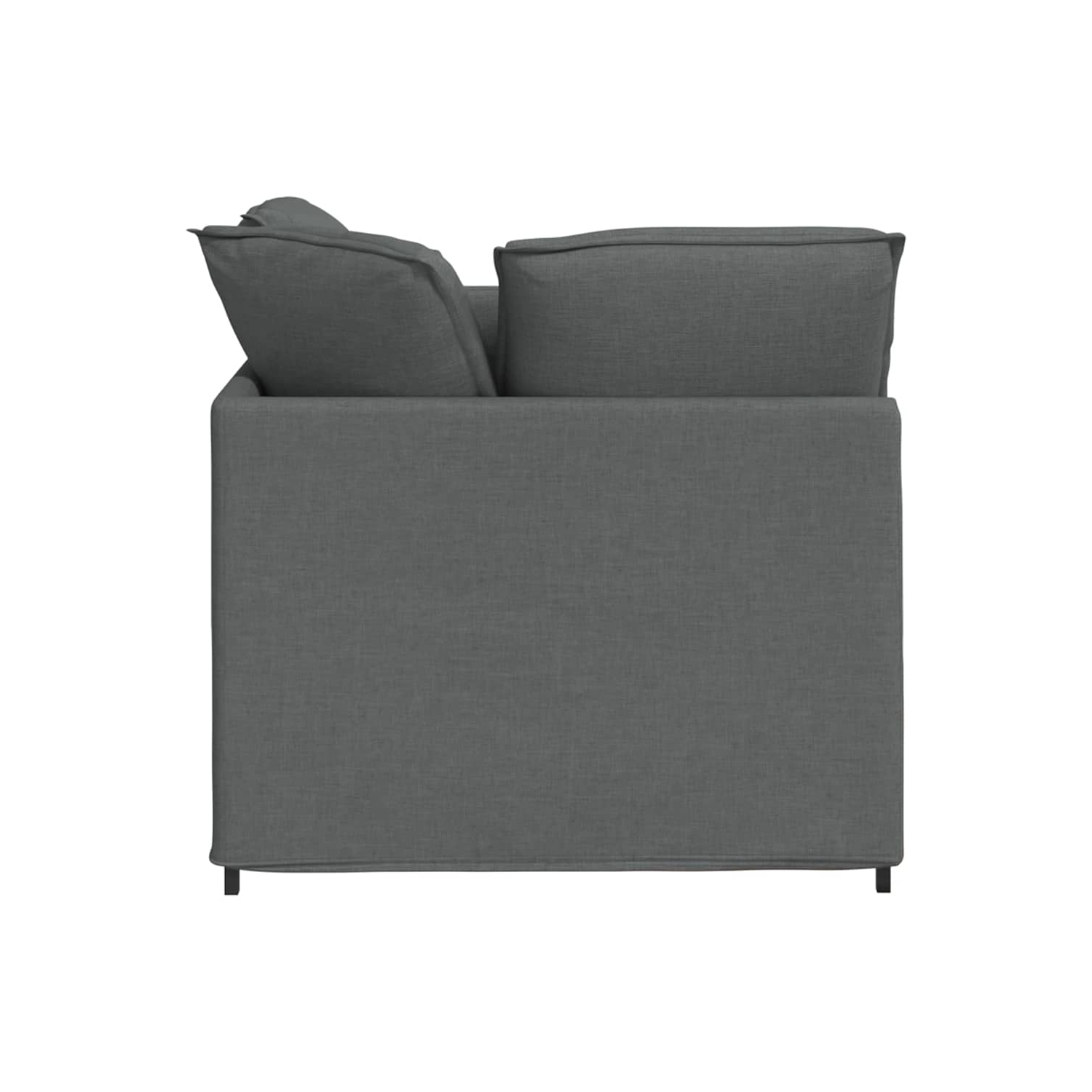 vidaXL Modular Sofa with Footstool&Cushions Fabric Dark Grey