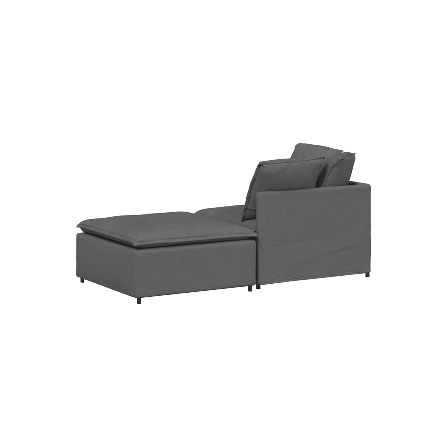 vidaXL Modular Sofa with Footstool&Cushions Fabric Dark Grey