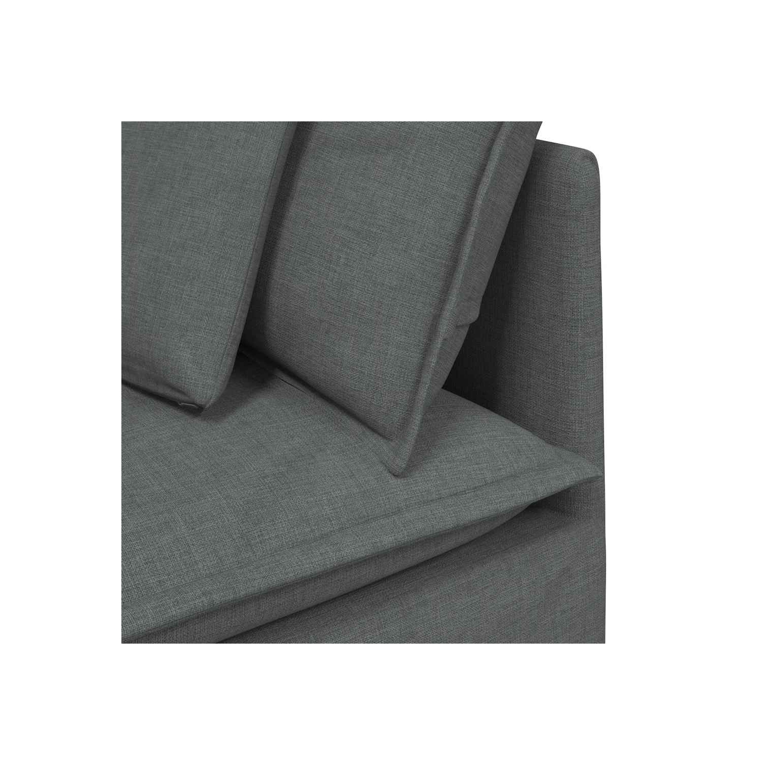 vidaXL Modular Sofa with Footstool&Cushions Fabric Dark Grey