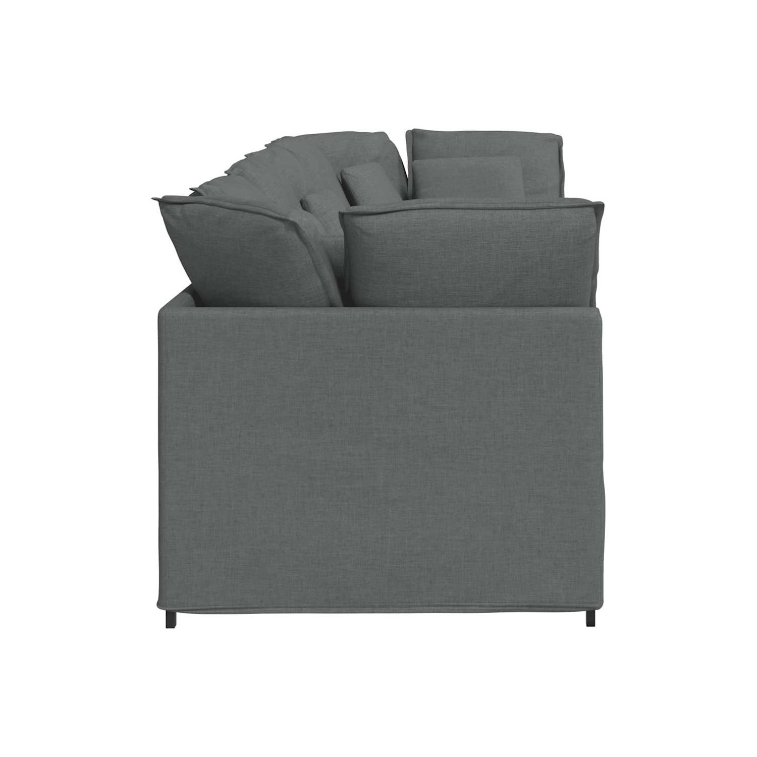 Canapé modulaire vidaXL avec coussins en tissu gris foncé