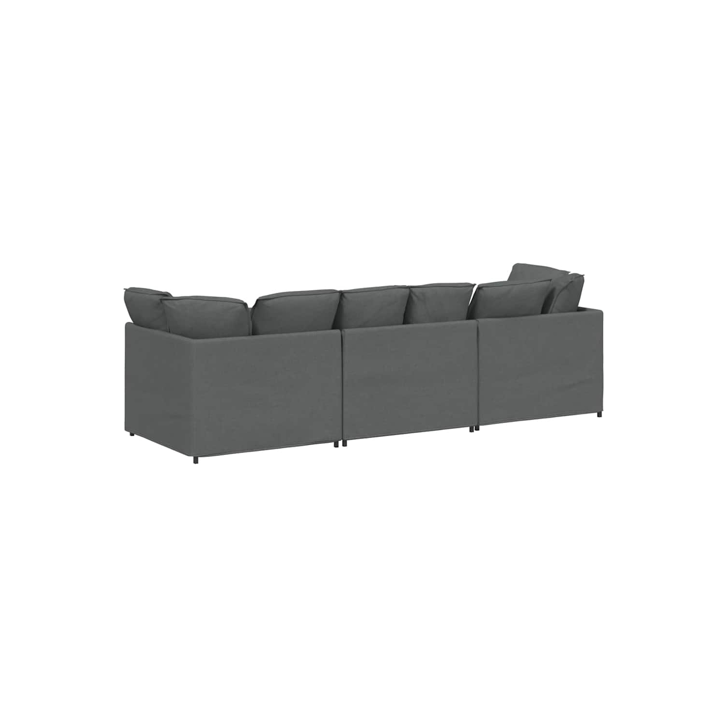 Canapé modulaire vidaXL avec coussins en tissu gris foncé