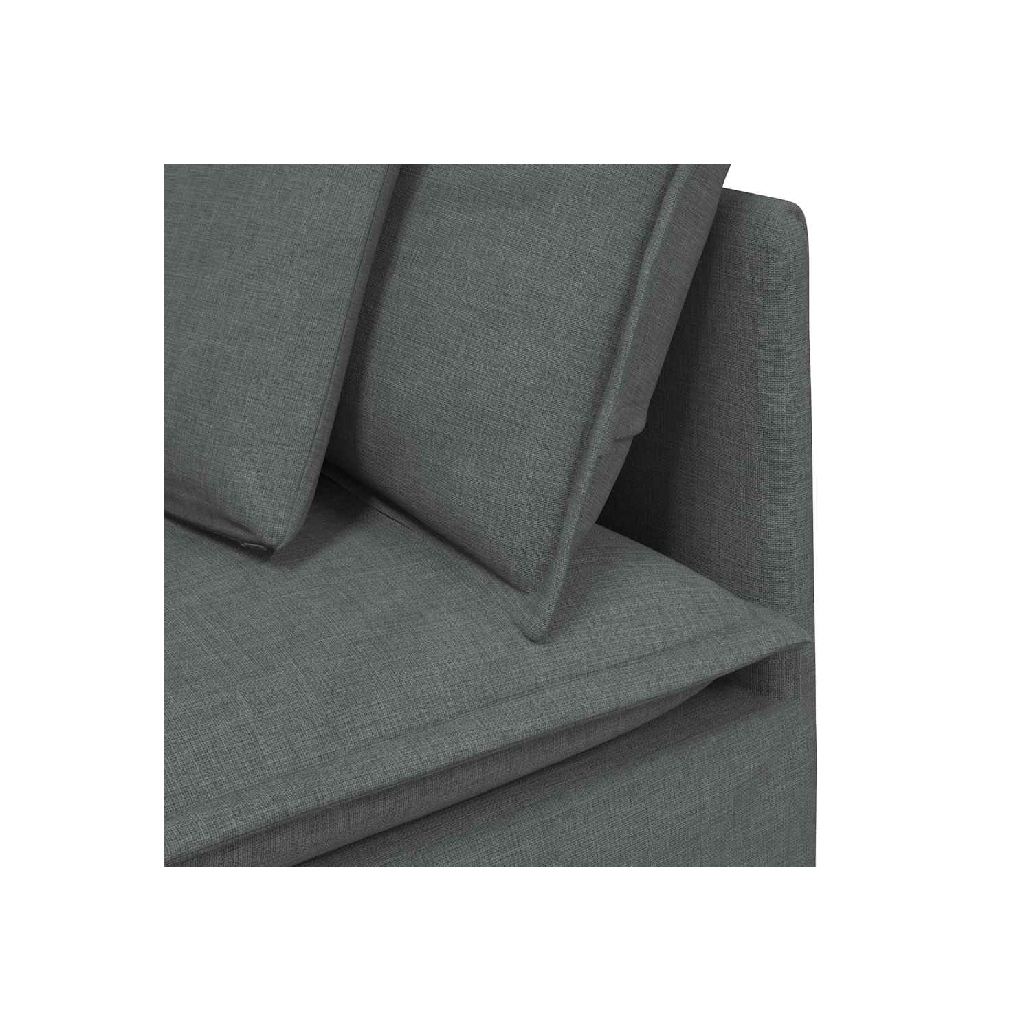Canapé modulaire vidaXL avec coussins en tissu gris foncé