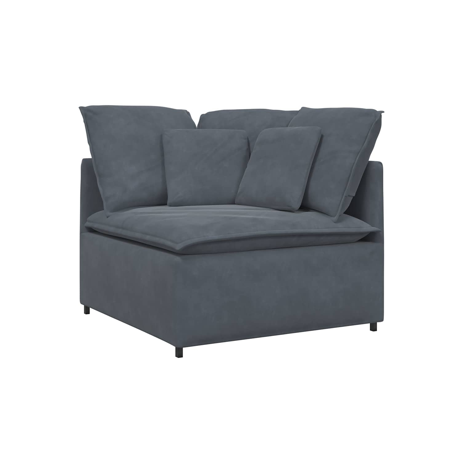 Canapé modulaire vidaXL avec coussins en velours gris foncé