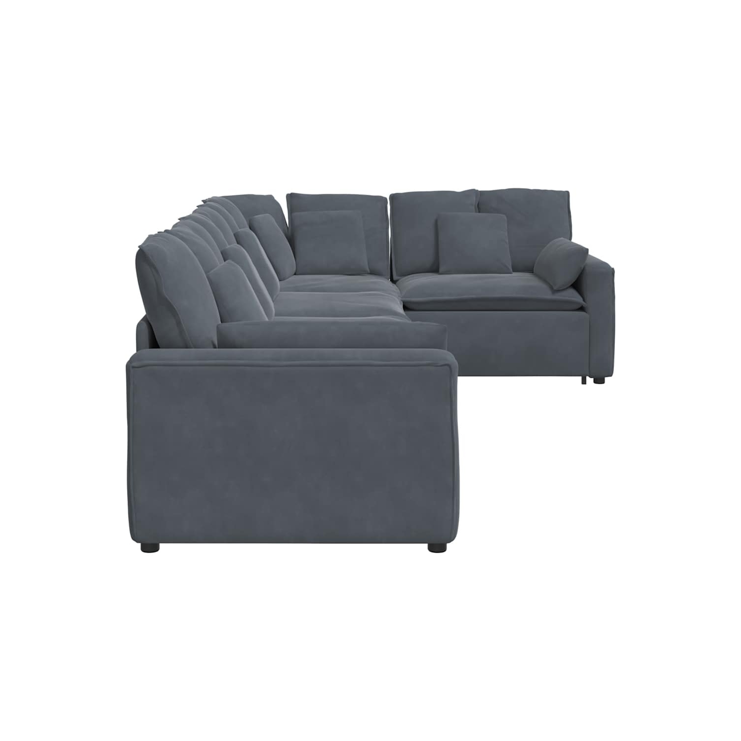 Canapé modulaire vidaXL avec coussins en velours gris foncé