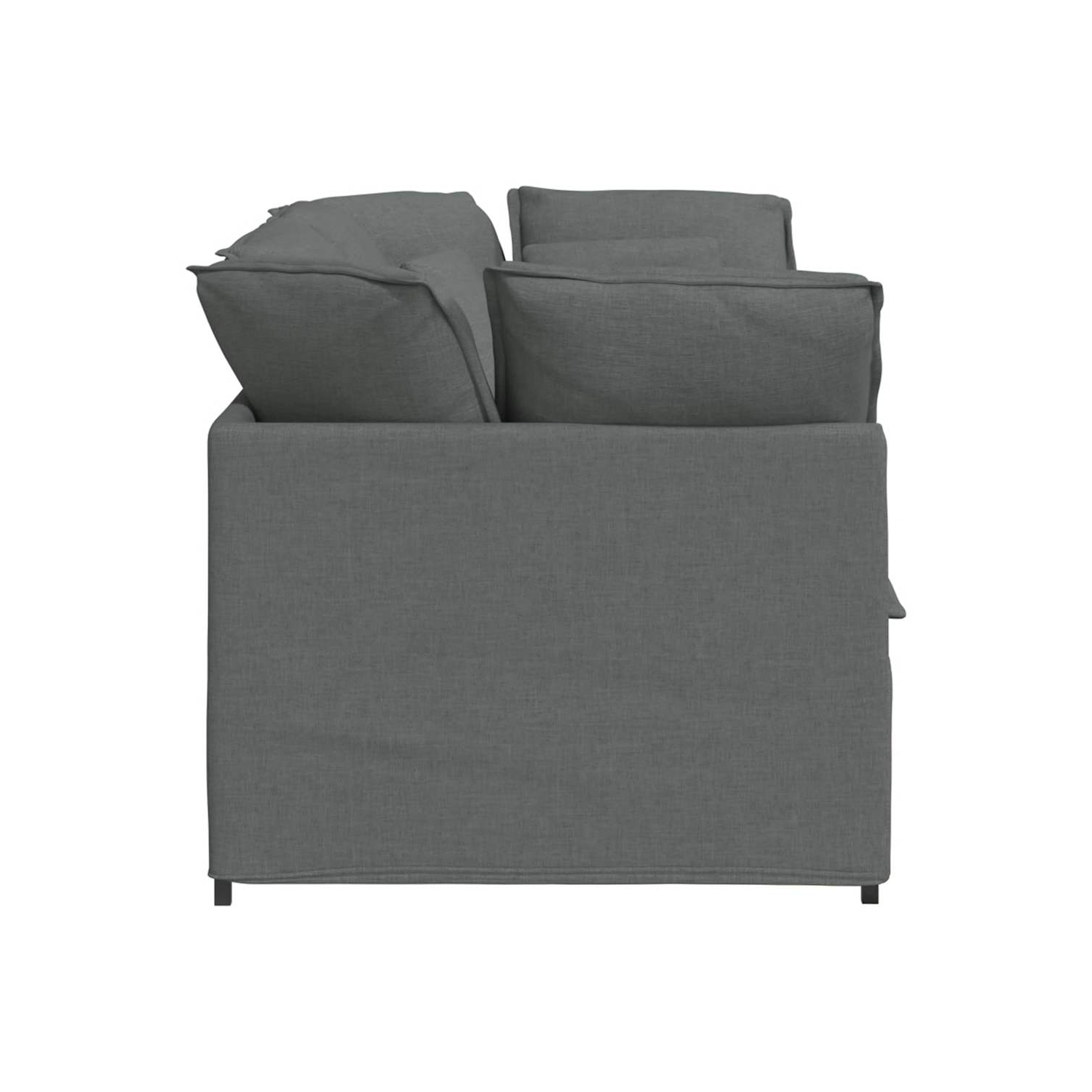 Canapé modulaire vidaXL avec coussins en tissu gris foncé