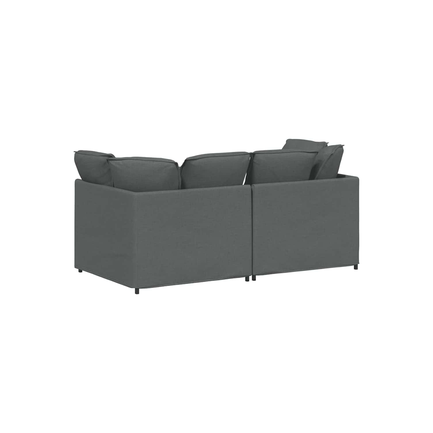 Canapé modulaire vidaXL avec coussins en tissu gris foncé