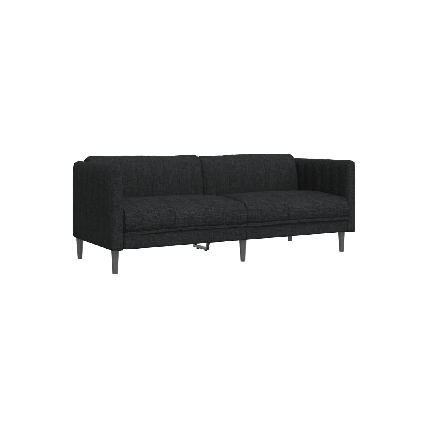Mobilier de salon 3 pièces vidaXL en tissu noir