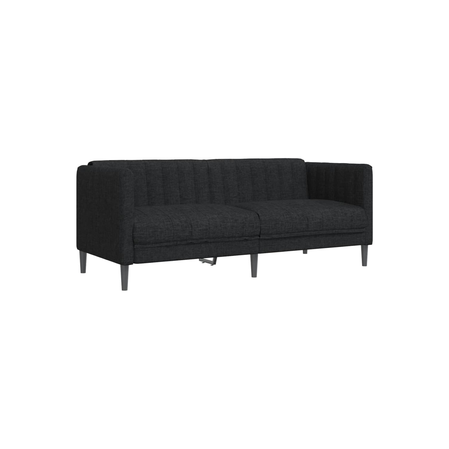 Mobilier de salon 3 pièces vidaXL en tissu noir